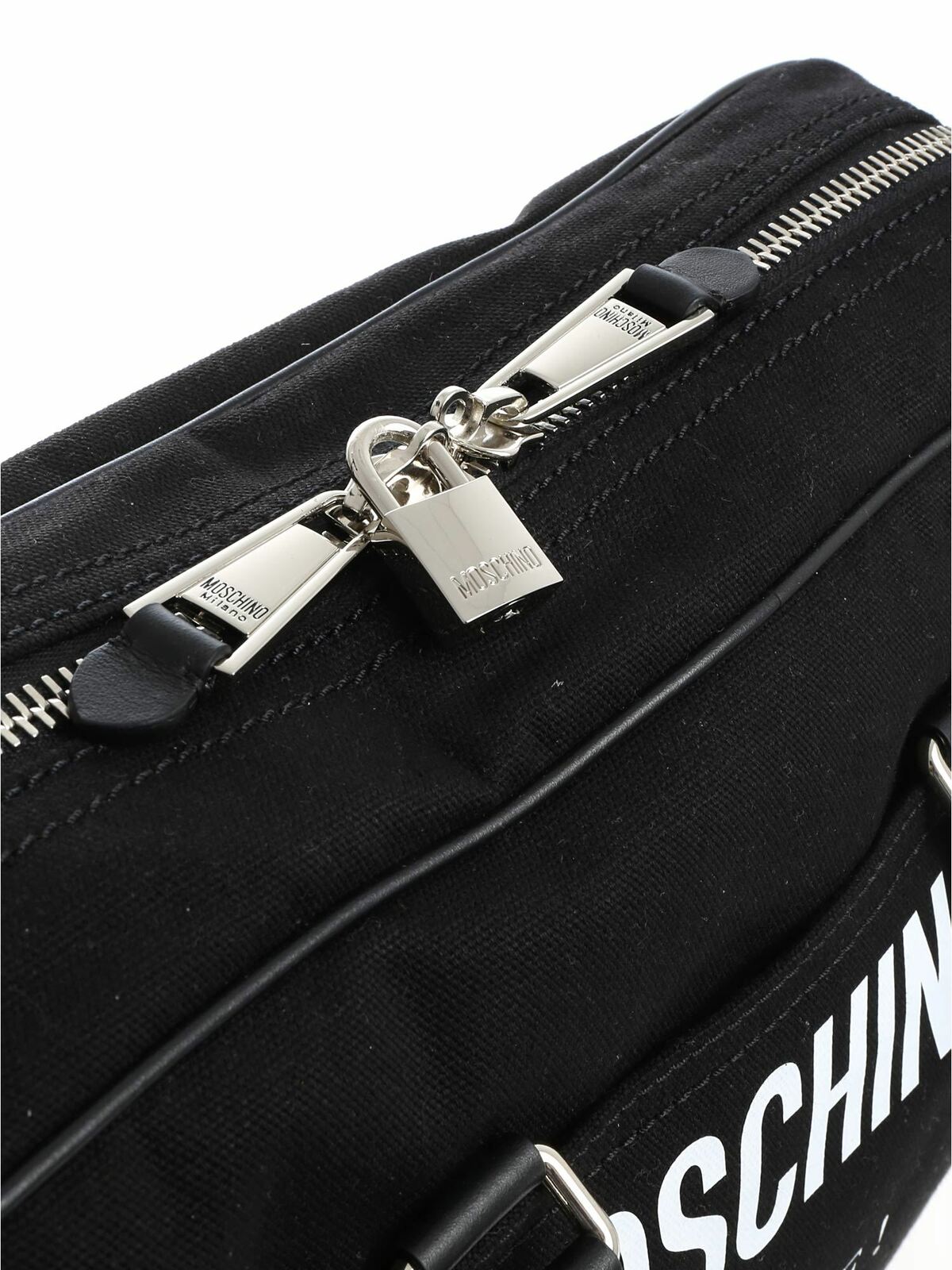 Black fabric handbag with padlock 742682031555 (MOSCHINO / ハンドバッグ・ショルダーバッグ ) | MOSCHINO (モスキーノ)(3)