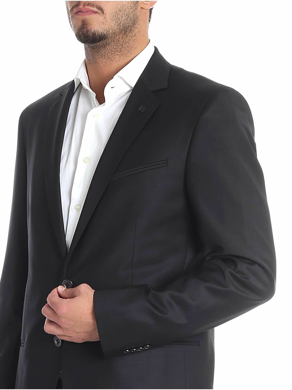 Black wool two button suit 105212582096990 (KARL LAGERFELD / スーツ・ジャケット ) | KARL LAGERFELD (カール・ラガーフェルド)(3)