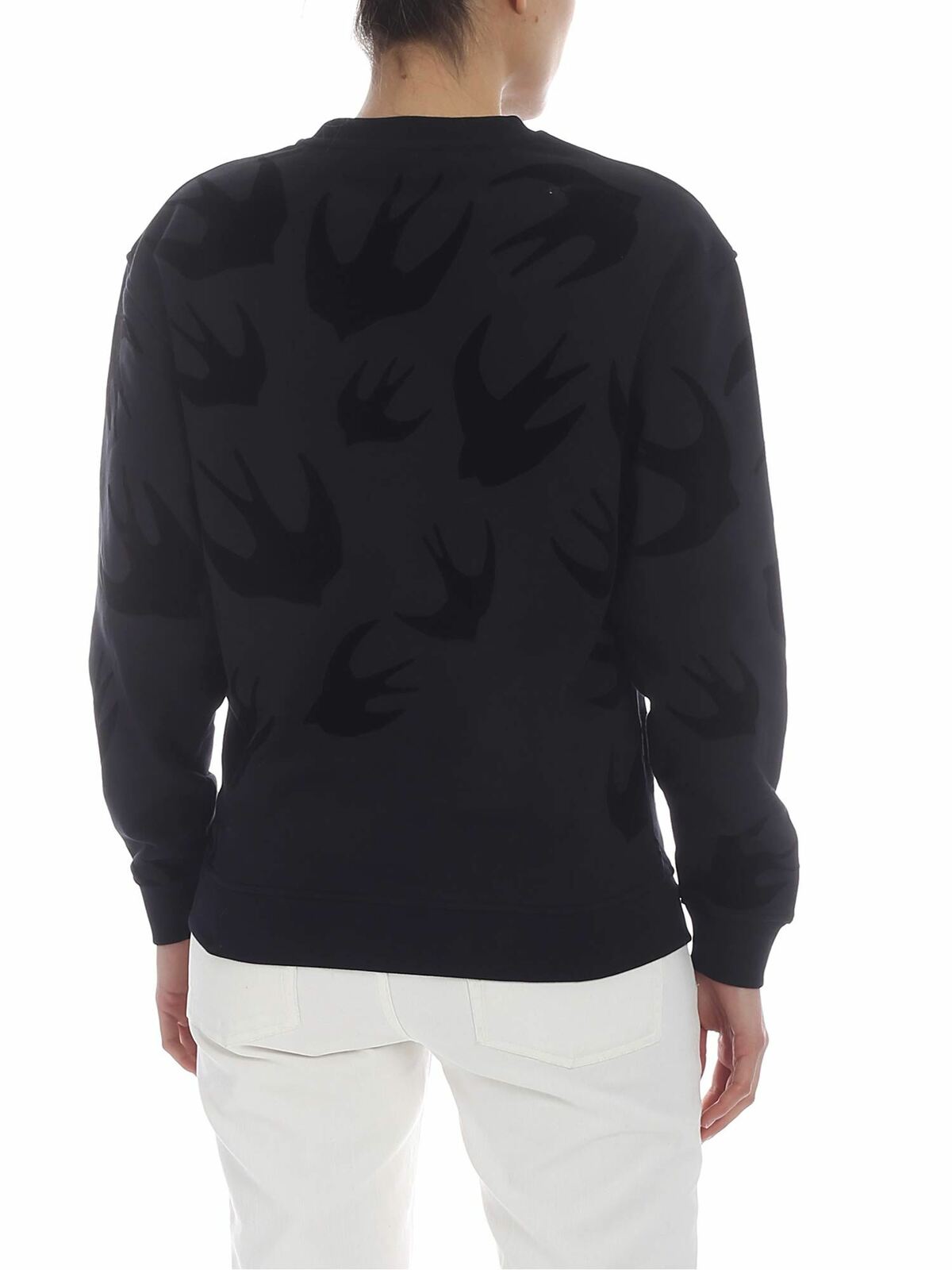 Black sweatshirt with swallow print 337341RLT741000 (McQ / スウェット・フーディー ) | McQ (マックキュー)(2)