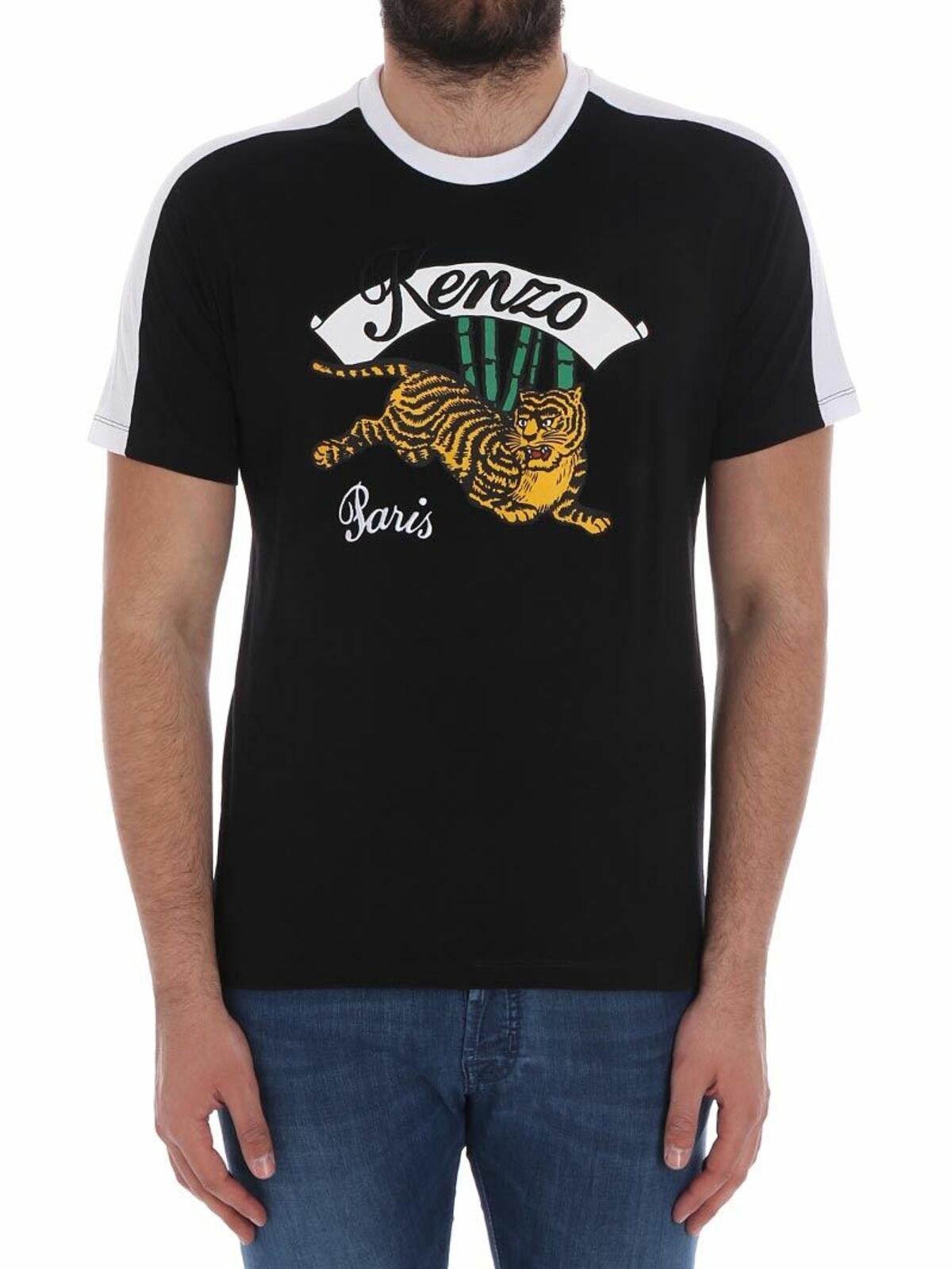 Black T-shirt with tiger print 5TS0194OE99 (KENZO / Tシャツ・カットソー ) | KENZO (ケンゾー)