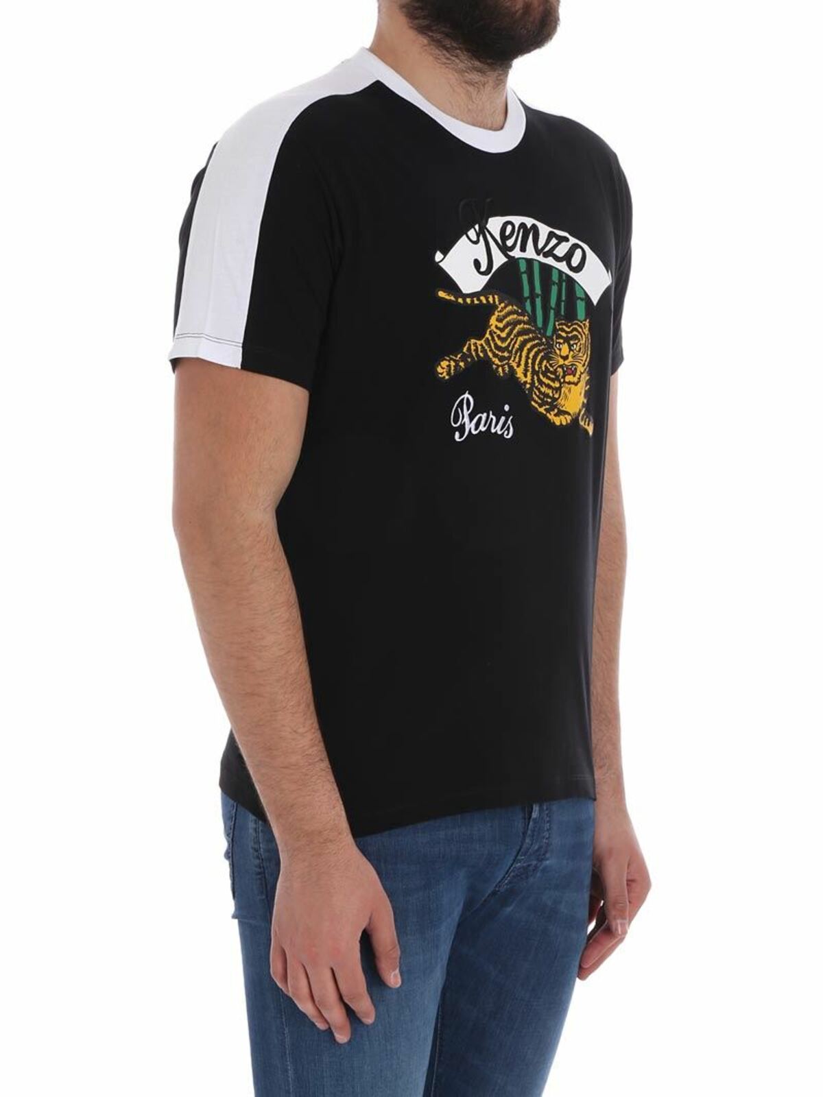 Black T-shirt with tiger print 5TS0194OE99 (KENZO / Tシャツ・カットソー ) | KENZO (ケンゾー)(1)