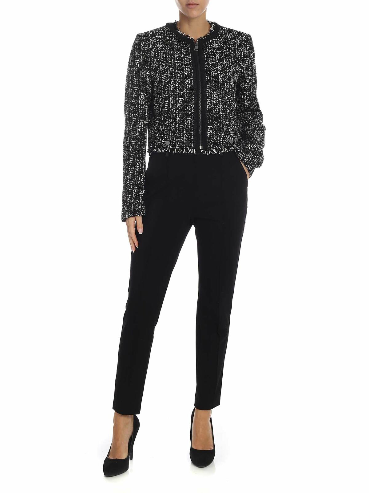 Overcoat in textured knitted fabric 96KW1406986 (KARL LAGERFELD / コート ) | KARL LAGERFELD (カール・ラガーフェルド)(3)