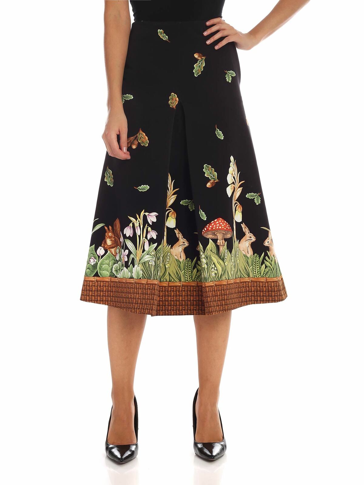 Forest printed skirt in black 19IV2S0C0815168S9X1 (VIVETTA / スカート ) | VIVETTA (ヴィヴェッタ)