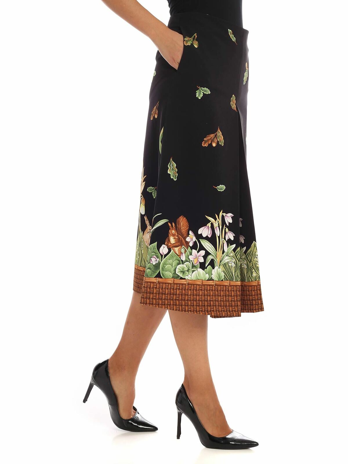 Forest printed skirt in black 19IV2S0C0815168S9X1 (VIVETTA / スカート ) | VIVETTA (ヴィヴェッタ)(1)