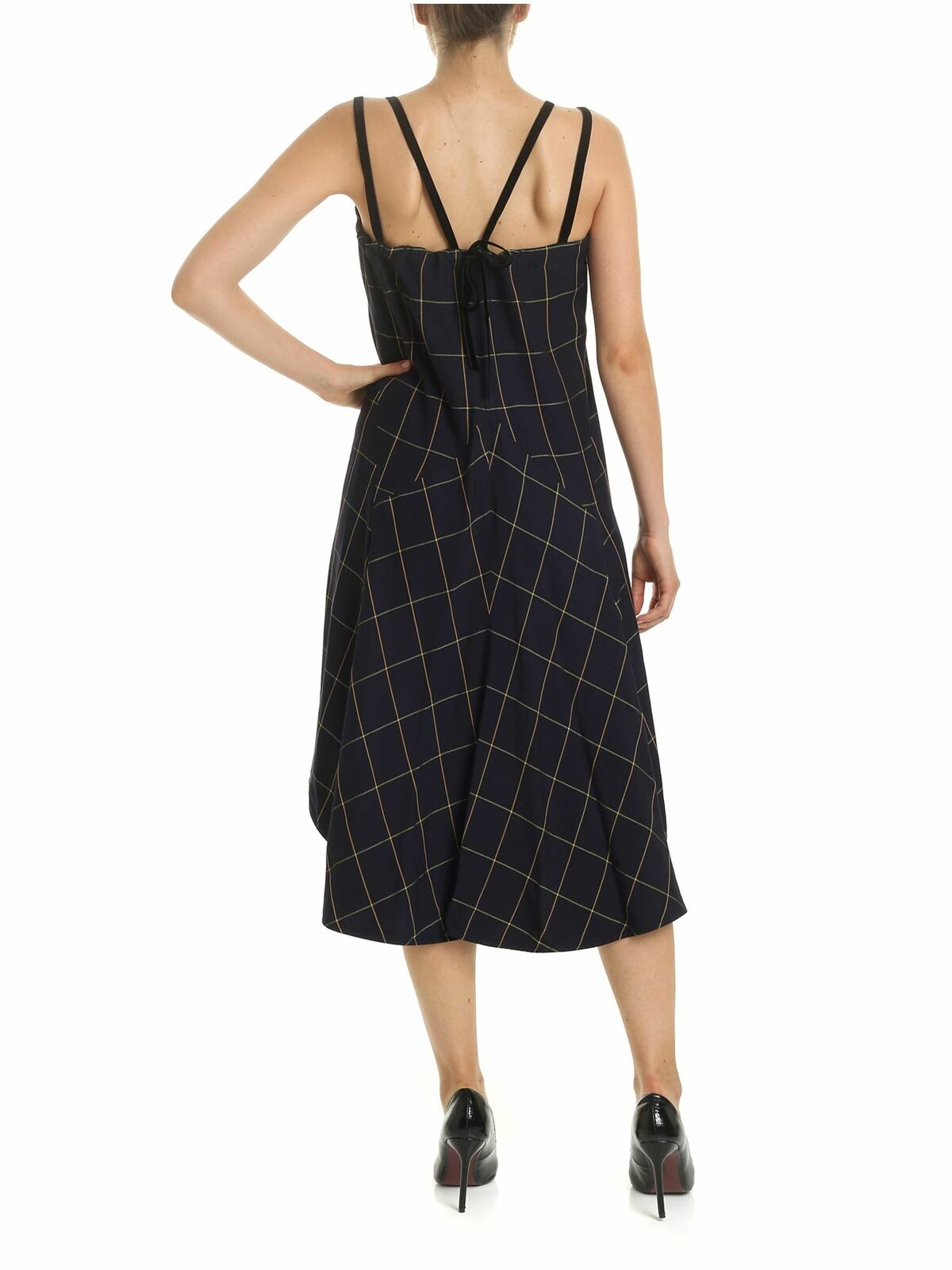 Check printed dress in blue 572240RNF034046 (McQ / ワンピース・ドレス・オールインワン ) | McQ (マックキュー)(2)