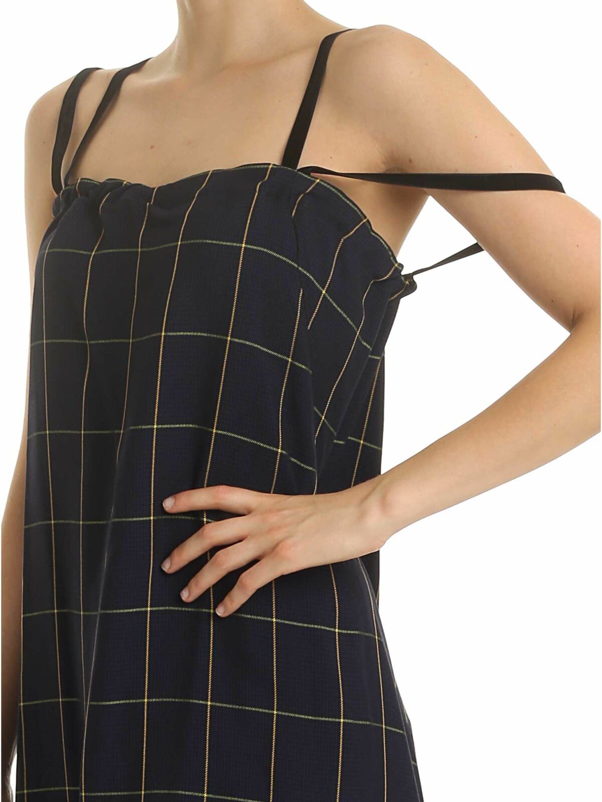 Check printed dress in blue 572240RNF034046 (McQ / ワンピース・ドレス・オールインワン ) | McQ (マックキュー)(3)