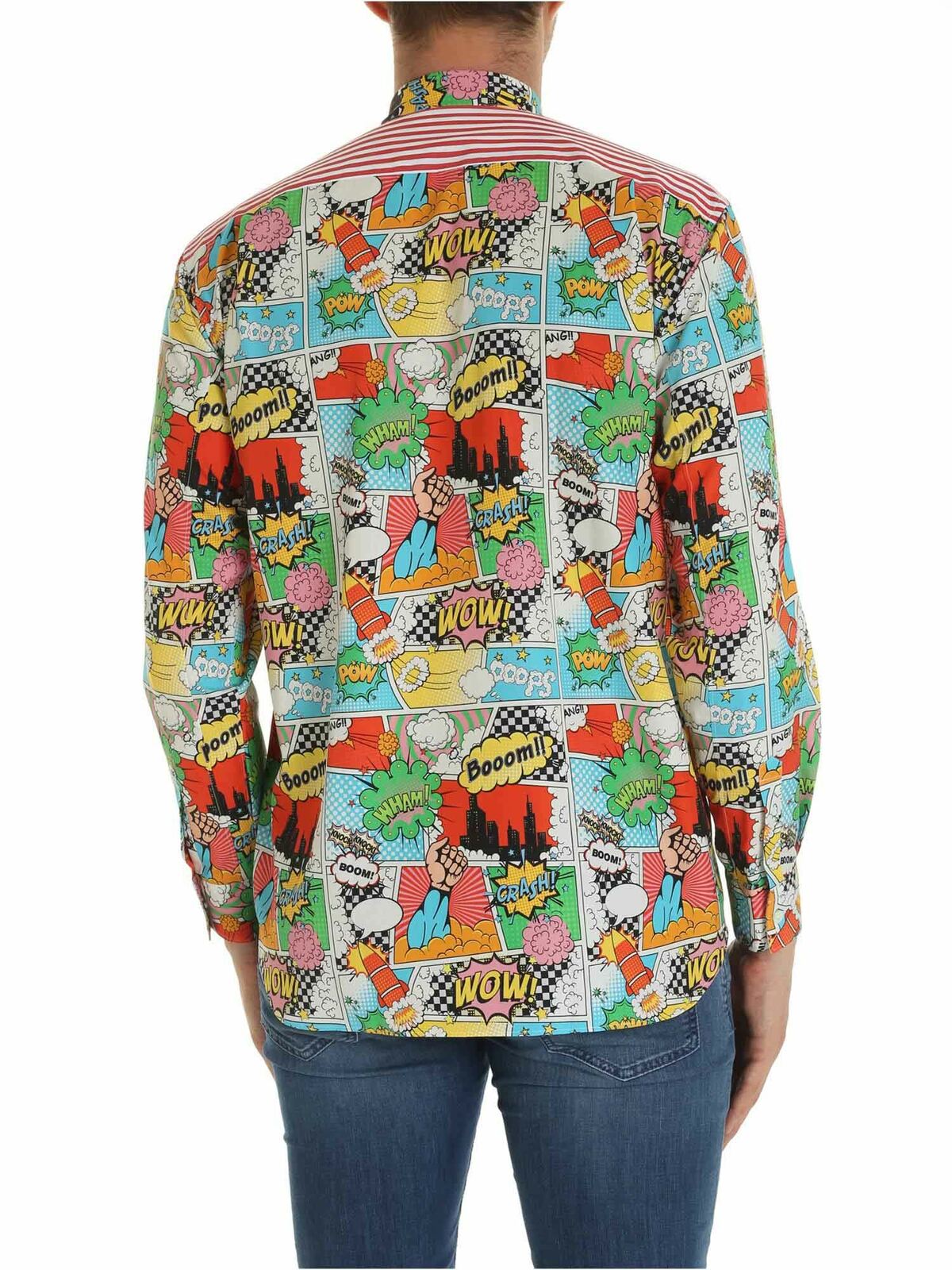 White shirt with multicolor print W270231 (Comme Des Garçons SHIRT / シャツ・ブラウス ) | Comme Des Garçons SHIRT (コムデギャルソン シャツ)(2)