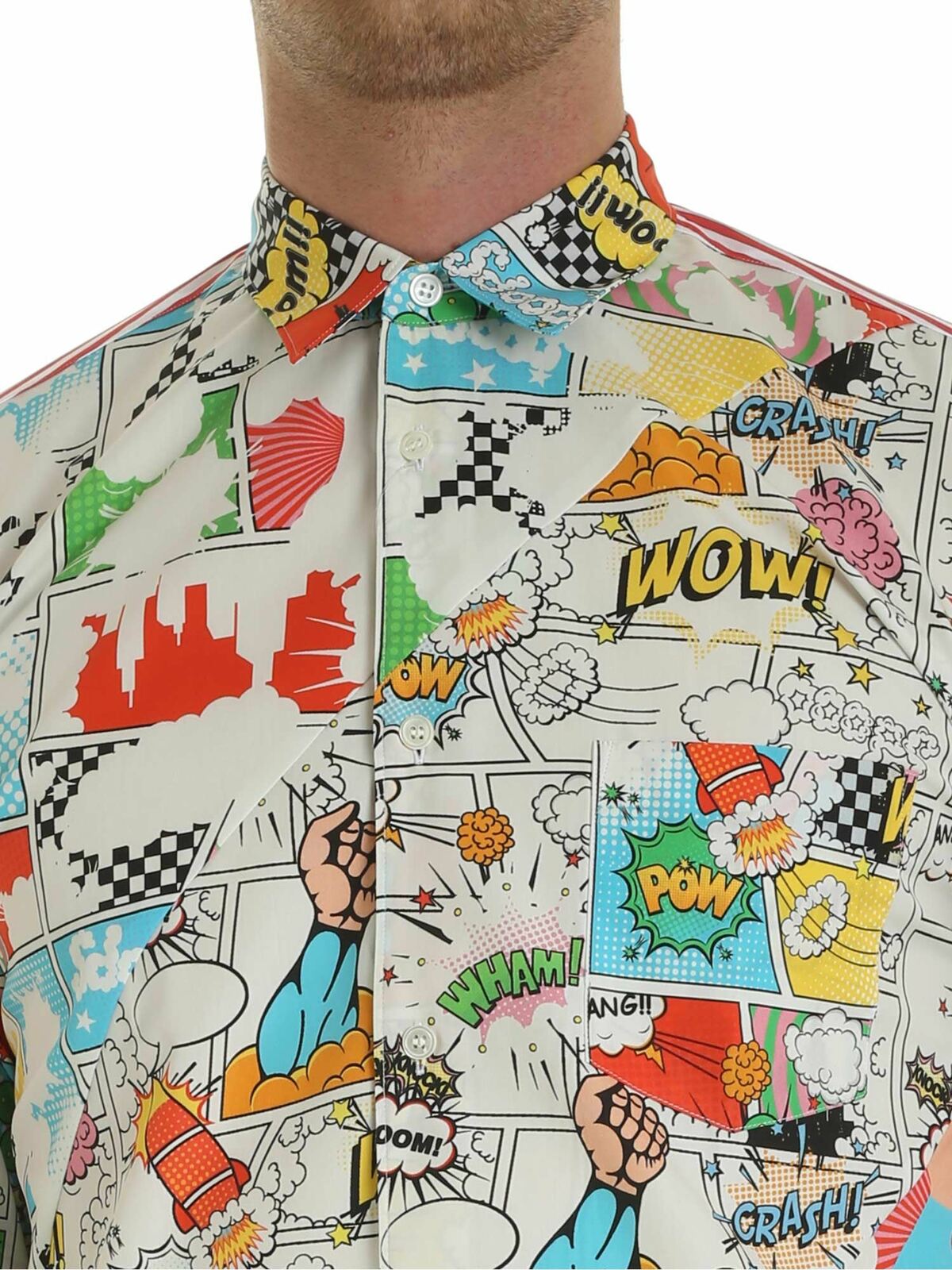 White shirt with multicolor print W270231 (Comme Des Garçons SHIRT / シャツ・ブラウス ) | Comme Des Garçons SHIRT (コムデギャルソン シャツ)(3)