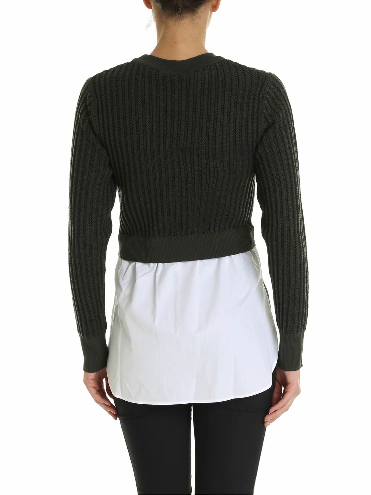 Army green pullover with shirt detail 2TO1575AP01 (KENZO / ニット・セーター・カーディガン ) | KENZO (ケンゾー)(2)