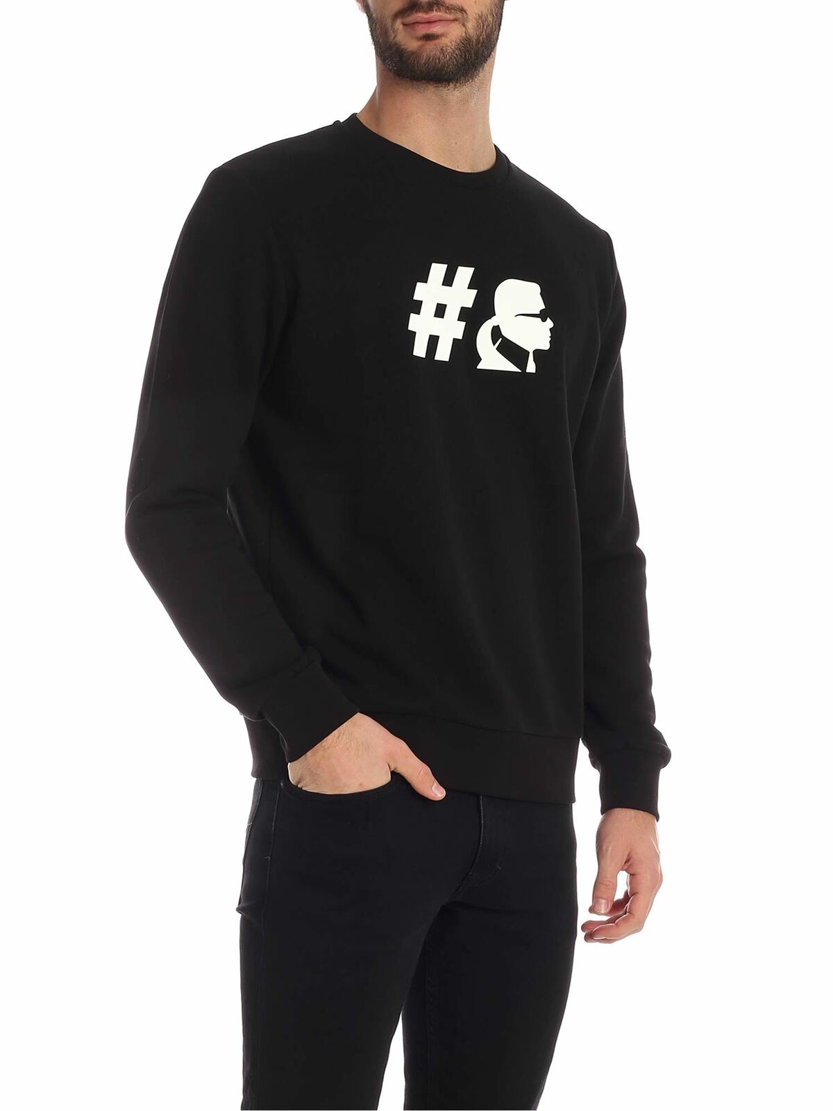 Kameo sweatshirt in black 705011592910990 (KARL LAGERFELD / スウェット・フーディー ) | KARL LAGERFELD (カール・ラガーフェルド)(1)