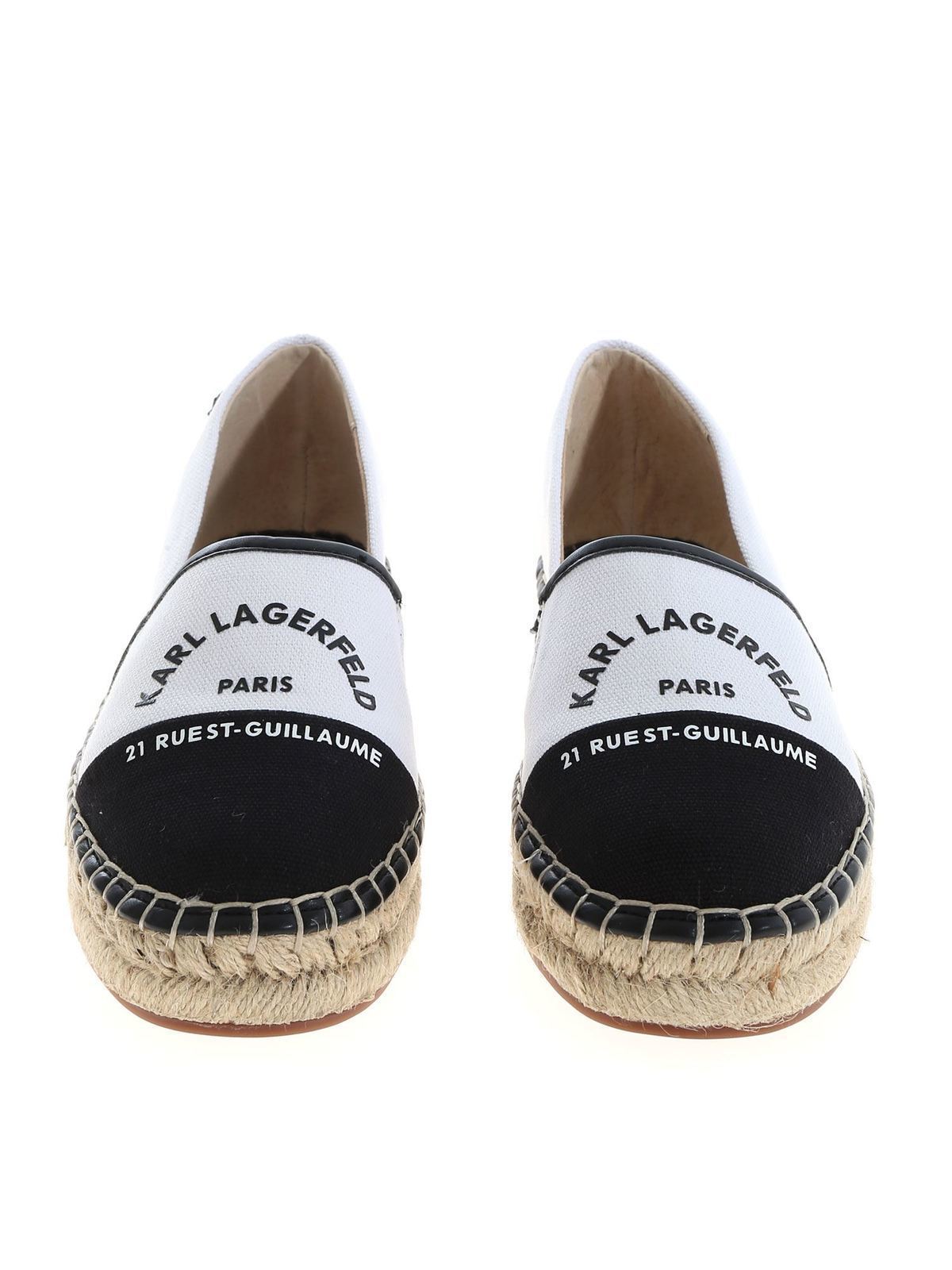 Kamini espadrilles in white and black KL80108910 (KARL LAGERFELD / フラットシューズ ) | KARL LAGERFELD (カール・ラガーフェルド)(2)