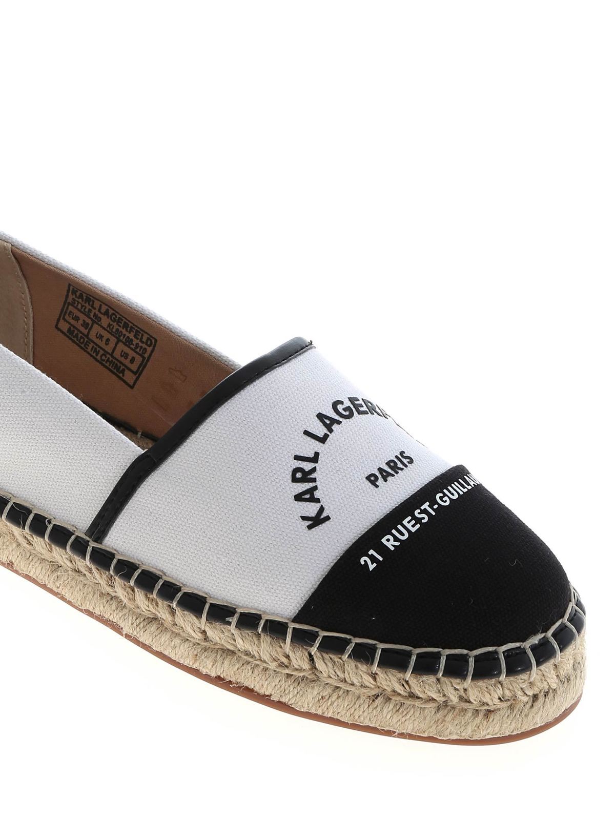 Kamini espadrilles in white and black KL80108910 (KARL LAGERFELD / フラットシューズ ) | KARL LAGERFELD (カール・ラガーフェルド)(4)