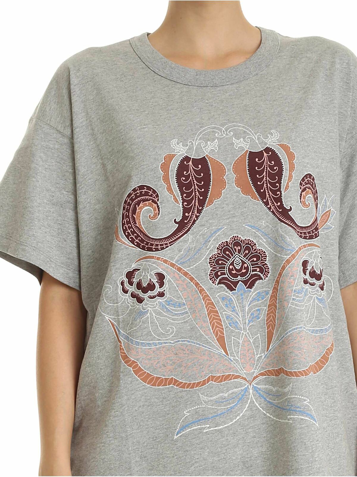 Drizzle printed oversized T-shirt in grey CHS19AJH25110042 (See By Chloé / Tシャツ・カットソー ) | See By Chloé (シーバイクロエ)(3)