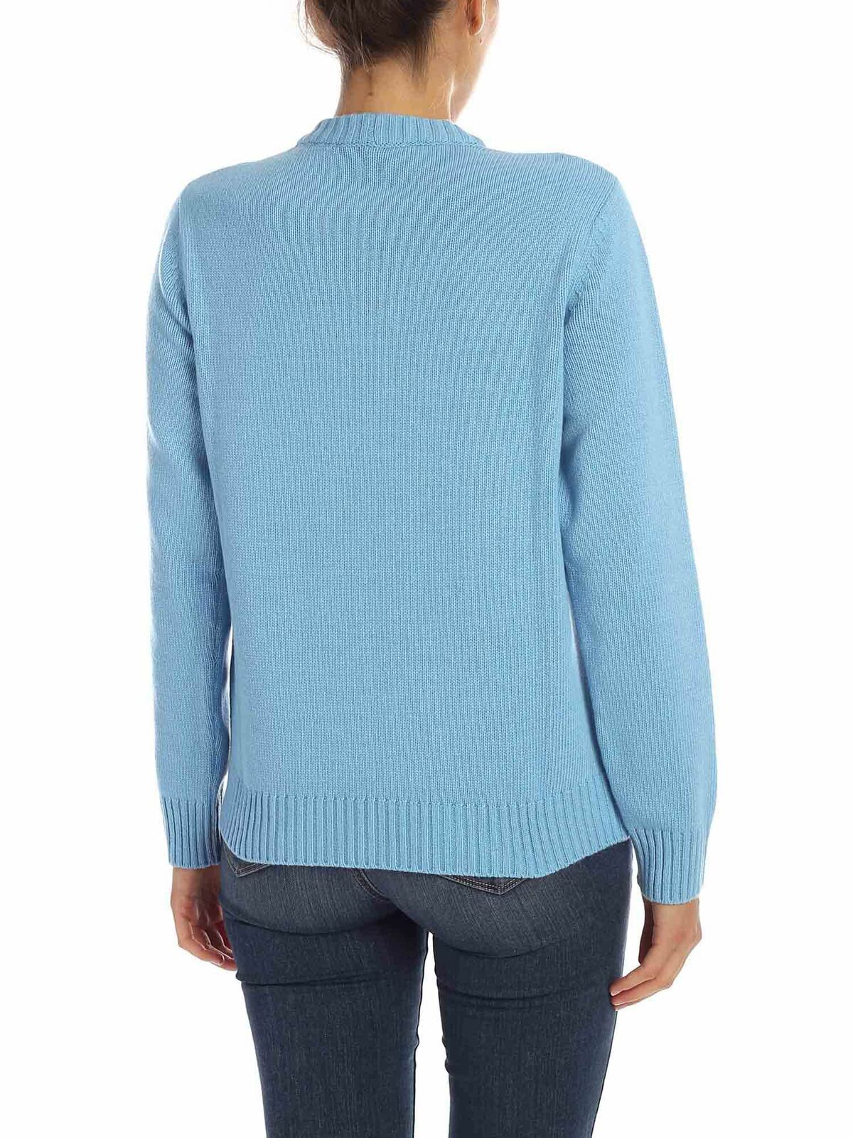 Light blue pullover with multicolor intarsia 19IV2S0A01271226373 (VIVETTA / ニット・セーター・カーディガン ) | VIVETTA (ヴィヴェッタ)(1)