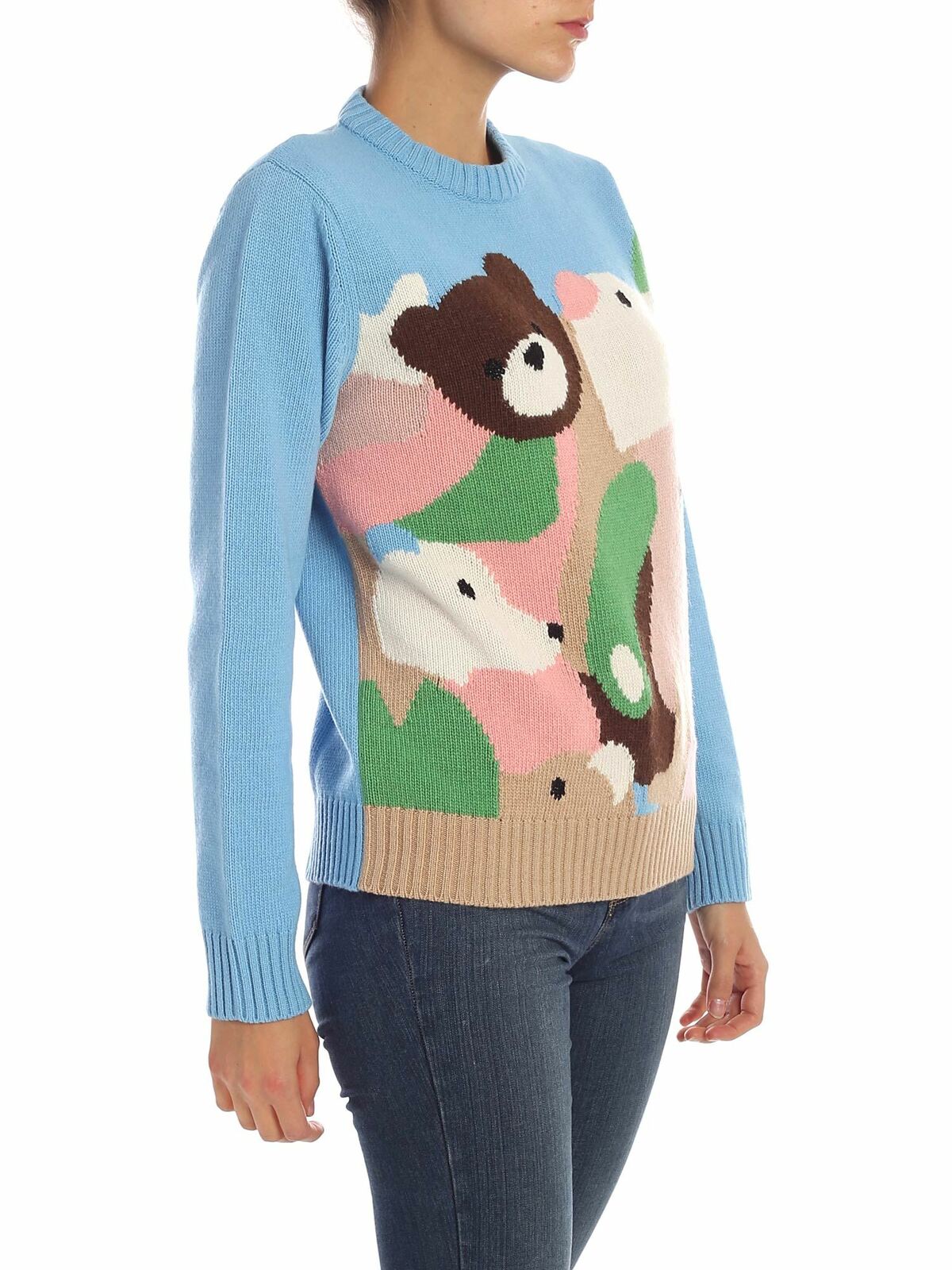 Light blue pullover with multicolor intarsia 19IV2S0A01271226373 (VIVETTA / ニット・セーター・カーディガン ) | VIVETTA (ヴィヴェッタ)(2)