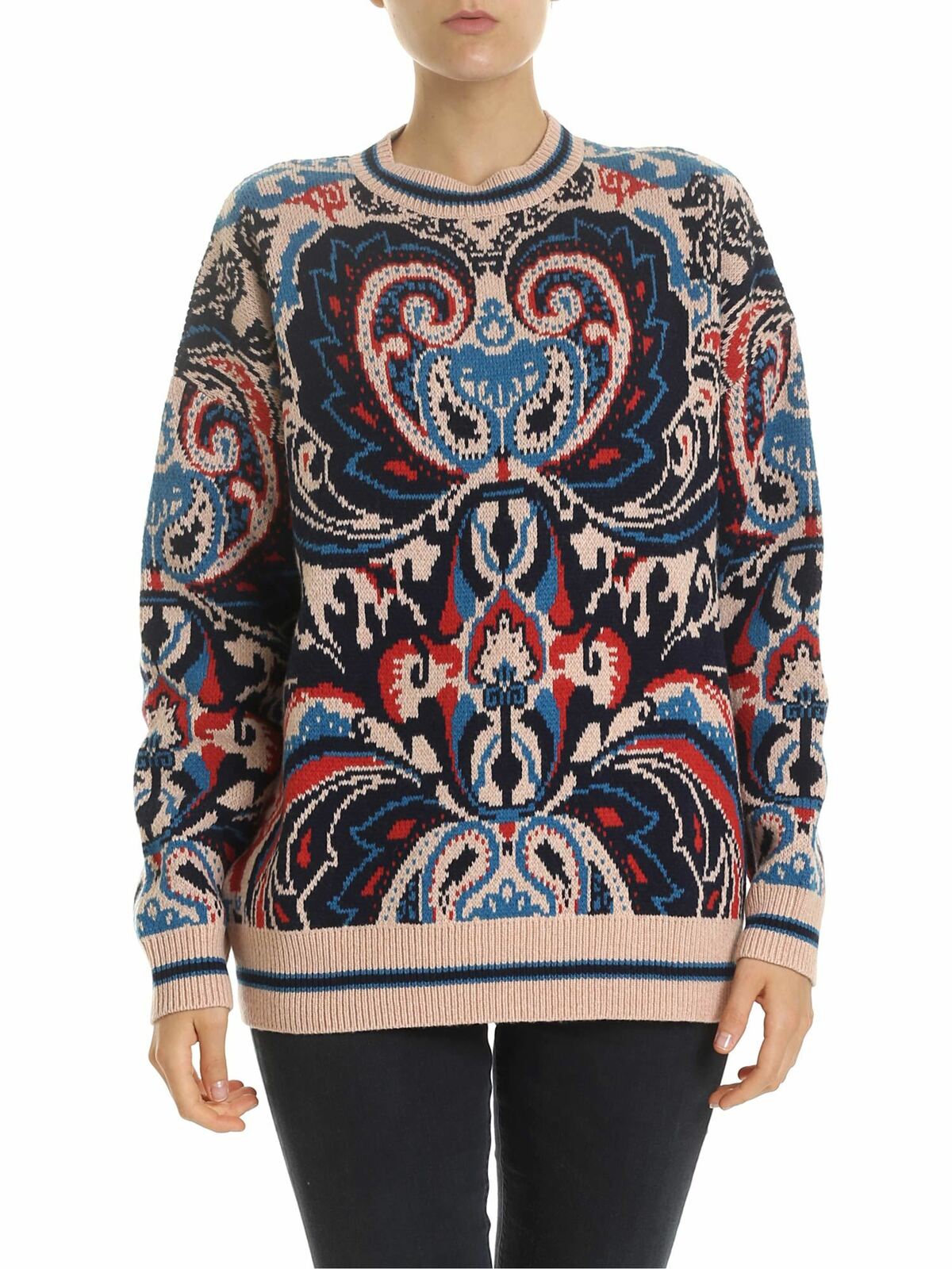 Pink pullover with contrasting pattern CHS19AMP306202ZA (See By Chloé / ニット・セーター・カーディガン ) | See By Chloé (シーバイクロエ)