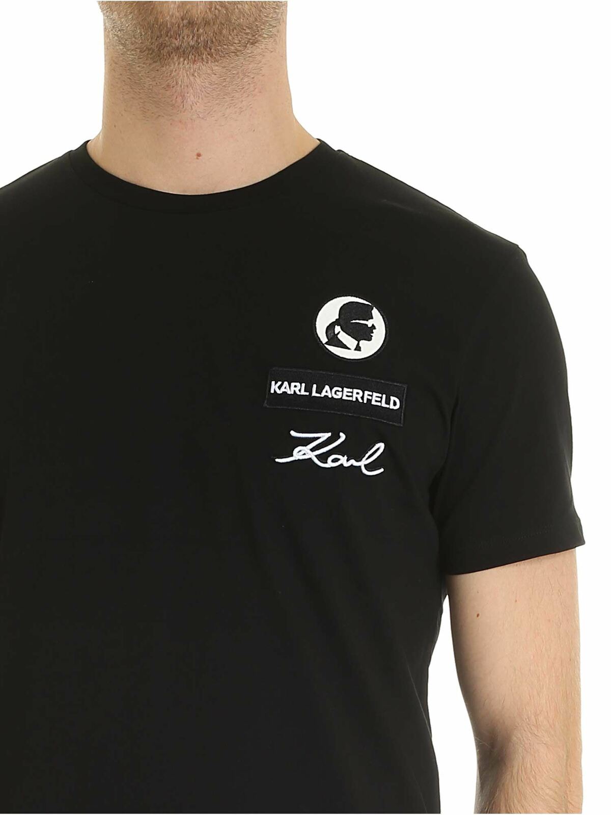 Logo patch T-shirt in black 755049592223990 (KARL LAGERFELD / Tシャツ・カットソー ) | KARL LAGERFELD (カール・ラガーフェルド)(3)