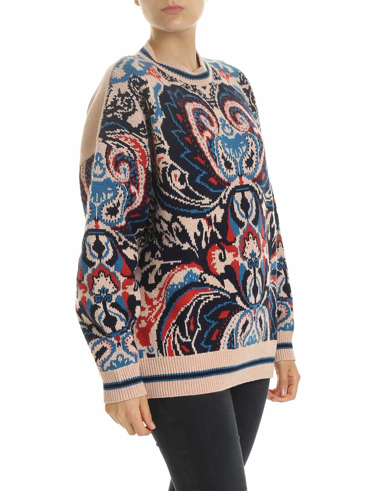 Pink pullover with contrasting pattern CHS19AMP306202ZA (See By Chloé / ニット・セーター・カーディガン ) | See By Chloé (シーバイクロエ)(1)