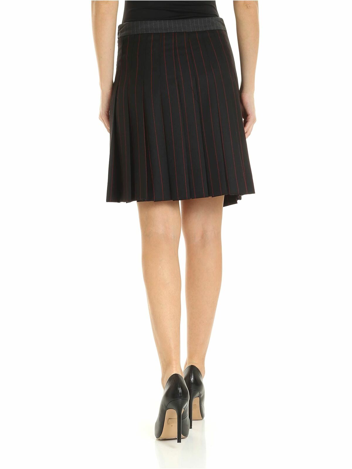 Pinstriped miniskirt in black and gray 559425RNQ321060 (McQ / スカート ) | McQ (マックキュー)(2)