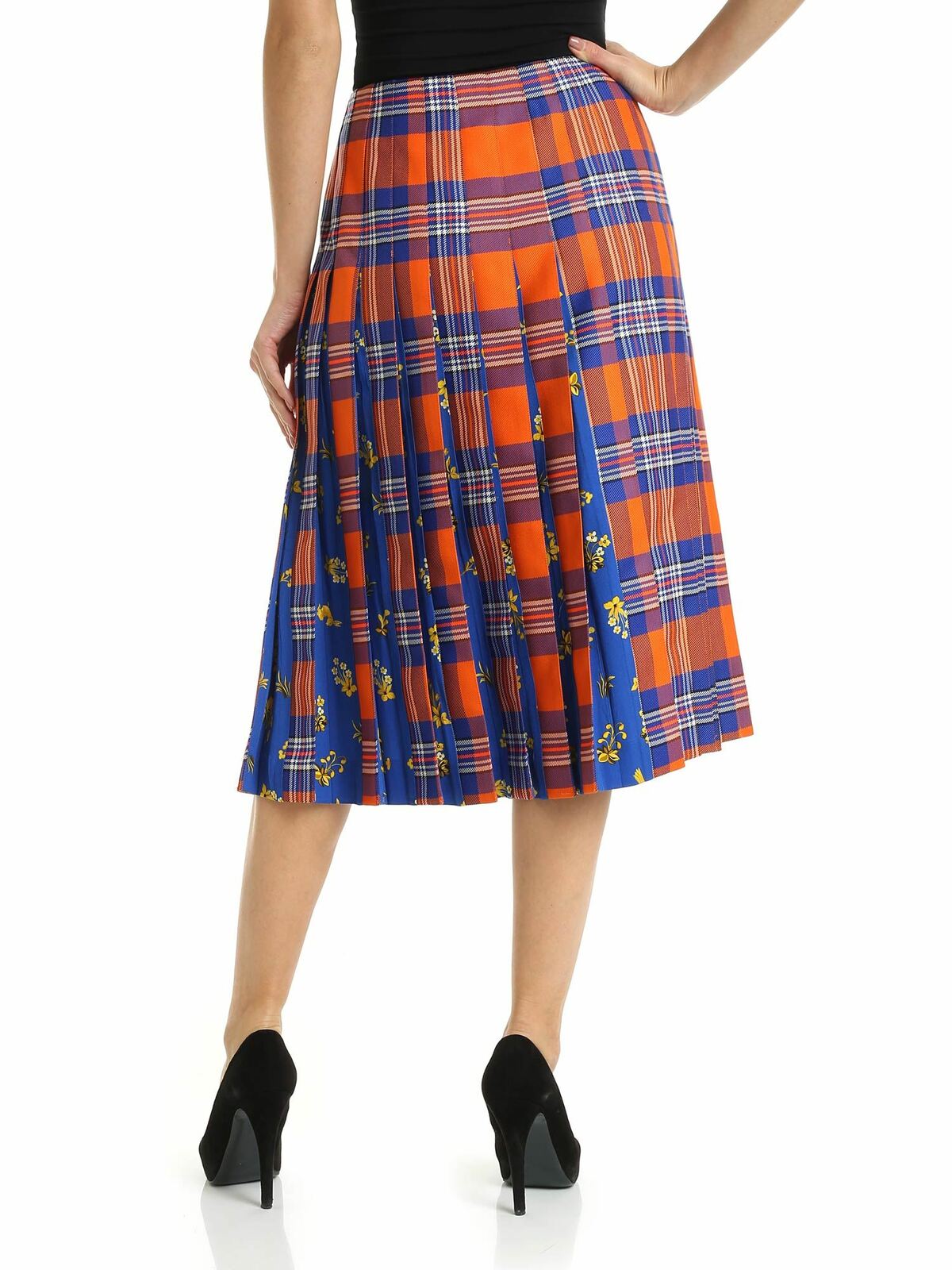 Kilt skirt in orange and electric blue 19IV2M0C0223095QB61 (VIVETTA / スカート ) | VIVETTA (ヴィヴェッタ)(2)