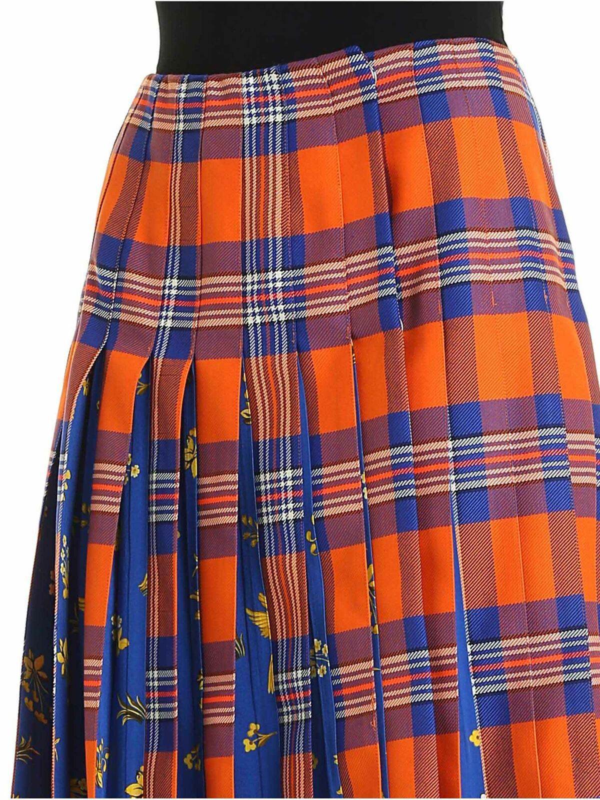 Kilt skirt in orange and electric blue 19IV2M0C0223095QB61 (VIVETTA / スカート ) | VIVETTA (ヴィヴェッタ)(3)