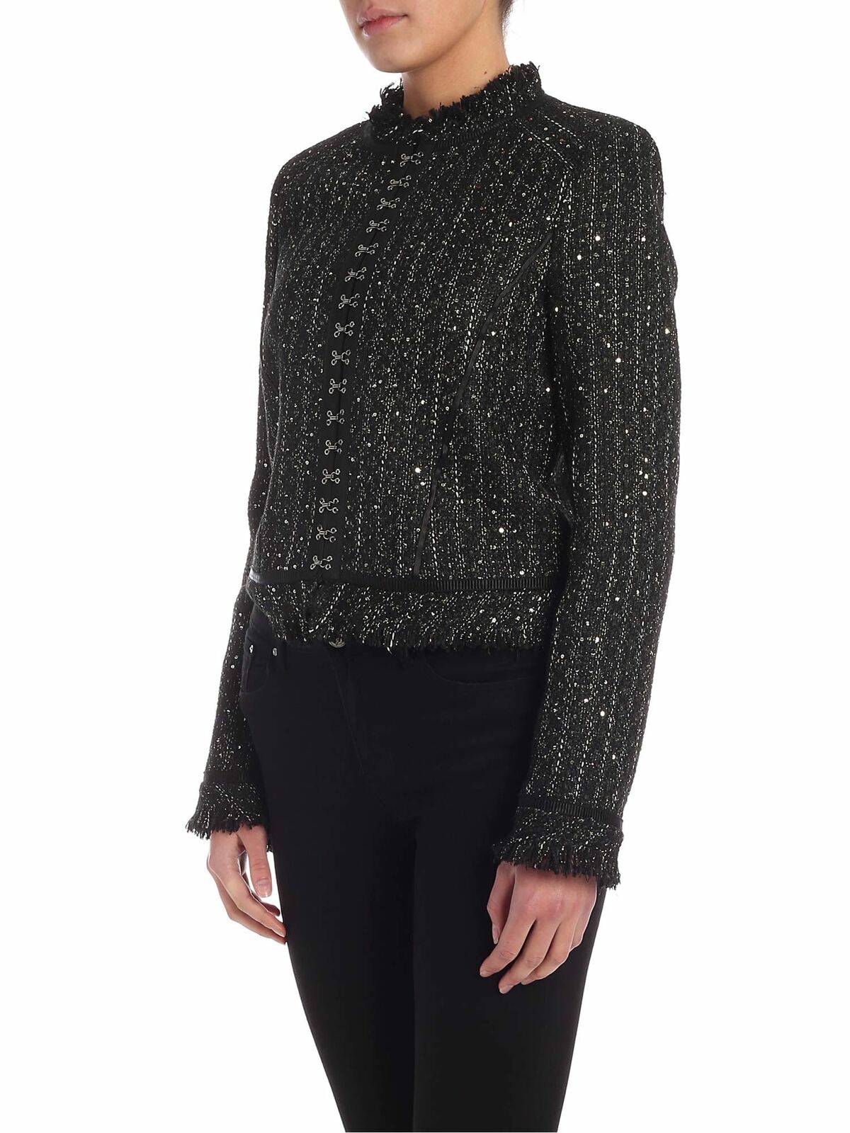 Sparkle Bouclé jacket in black 96KW1411368 (KARL LAGERFELD / カジュアルジャケット・ベスト ) | KARL LAGERFELD (カール・ラガーフェルド)(1)