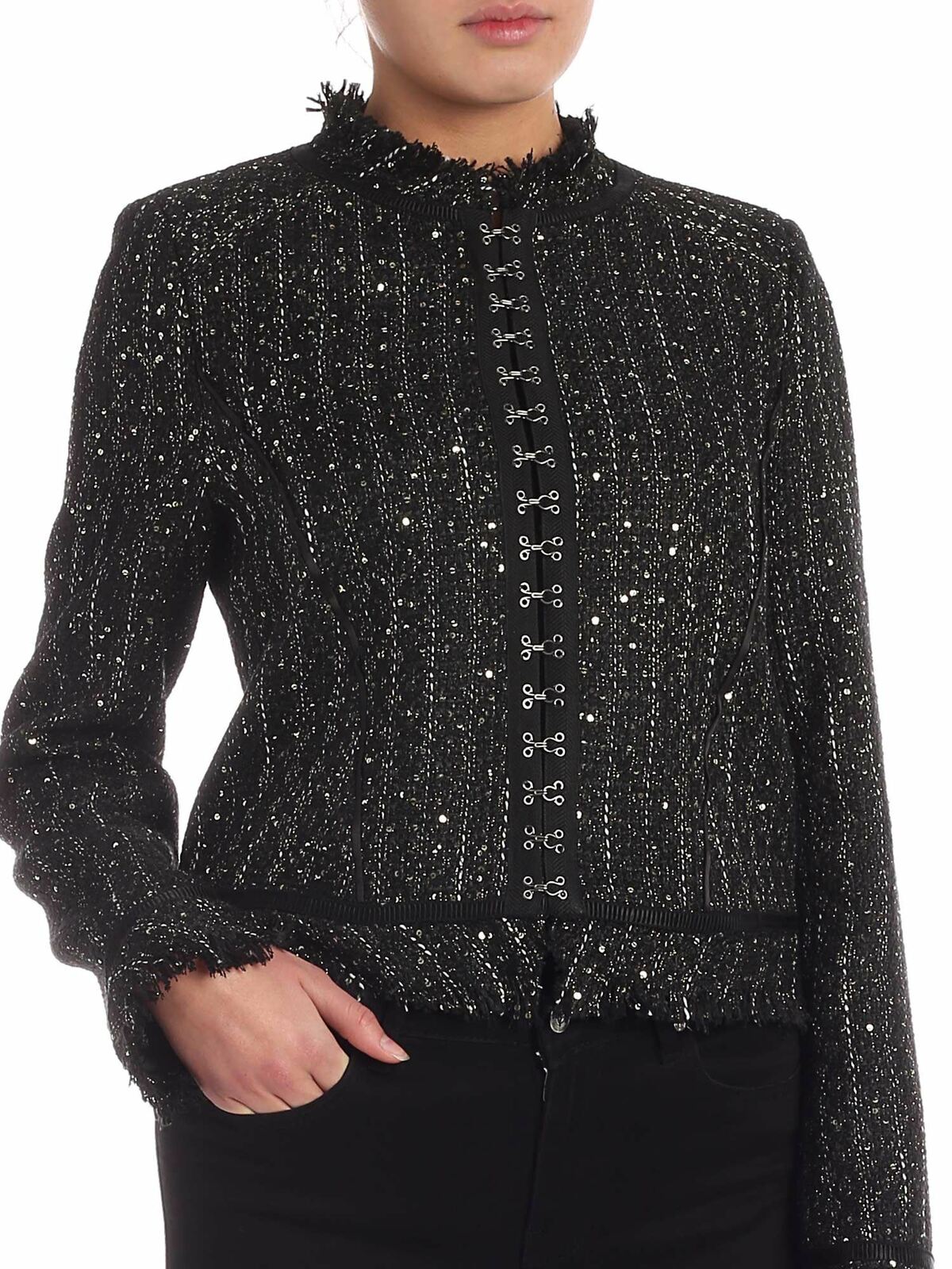 Sparkle Bouclé jacket in black 96KW1411368 (KARL LAGERFELD / カジュアルジャケット・ベスト ) | KARL LAGERFELD (カール・ラガーフェルド)(3)