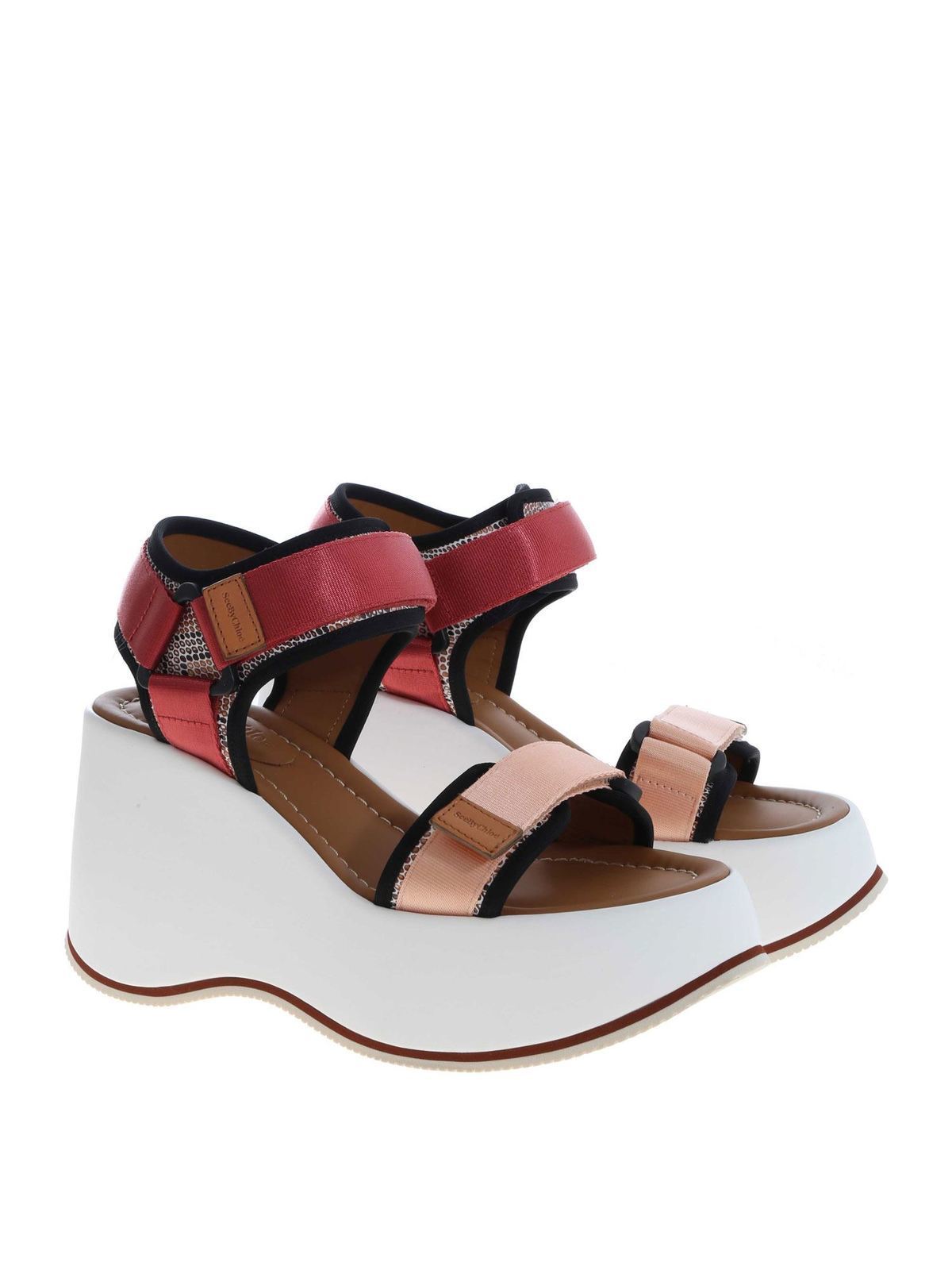 Astana sandals in red and pink SB34004A504 (See By Chloé / サンダル ) | See By Chloé (シーバイクロエ)(1)