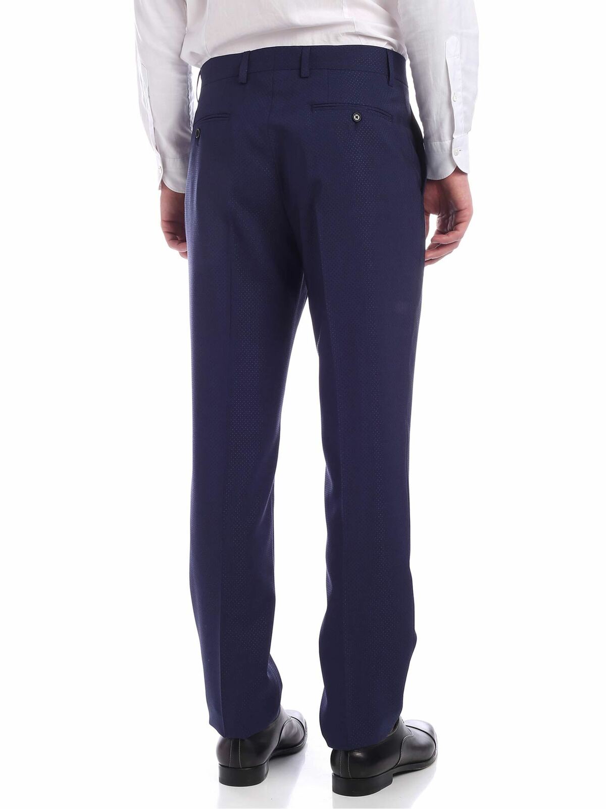 Tone-on-tone micro pattern pants in blue 030220100342 (MOSCHINO / スーツ・ジャケット ) | MOSCHINO (モスキーノ)(2)