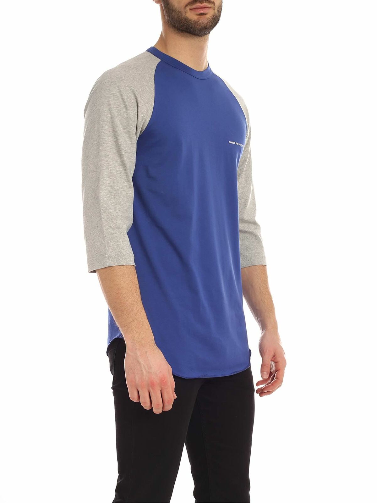 Logo long sleeves T-shirt in blue and grey S281202 (Comme Des Garçons SHIRT / Tシャツ・カットソー ) | Comme Des Garçons SHIRT (コムデギャルソン シャツ)(1)