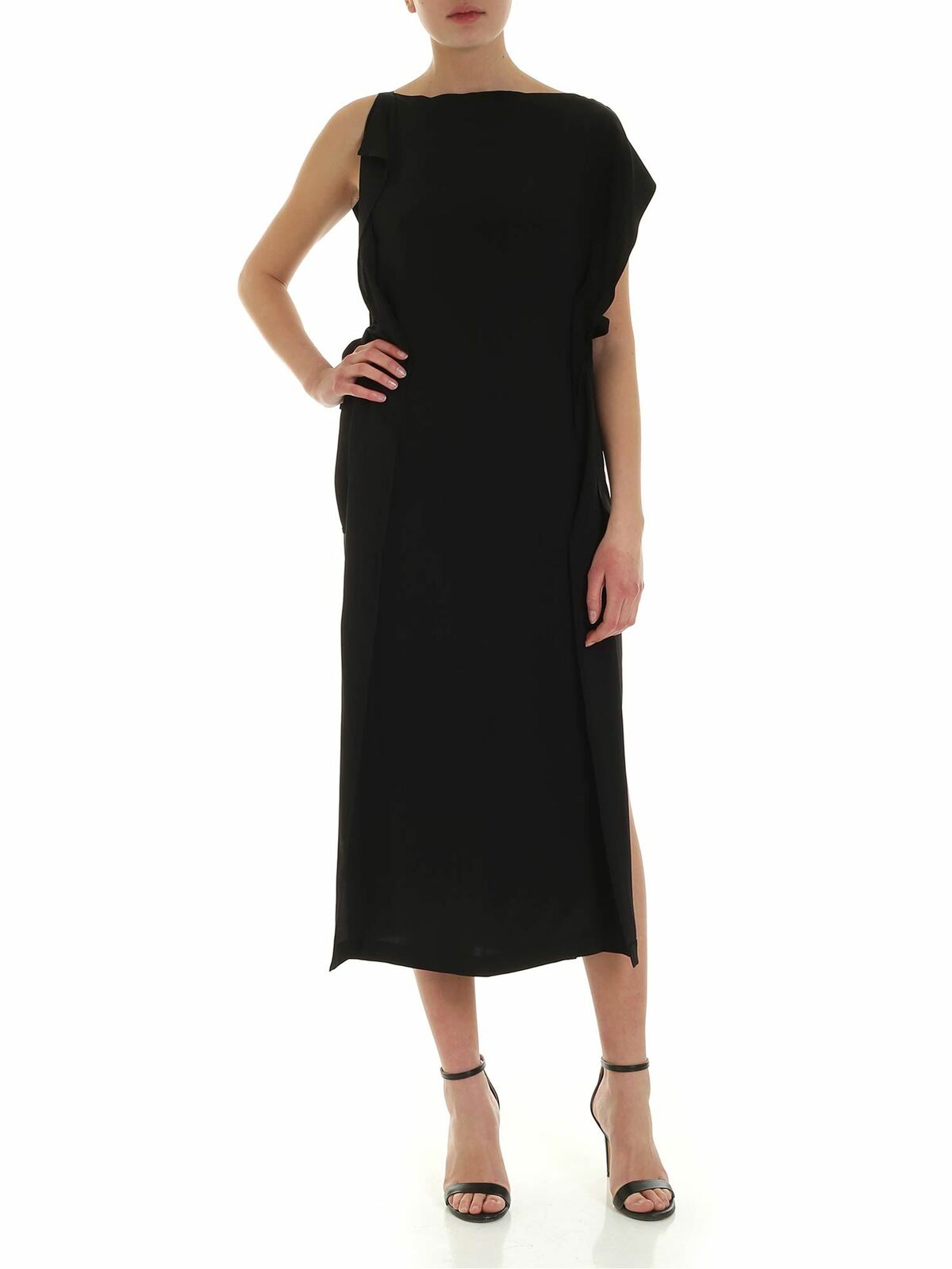 Haruko midi dress in black 596718ROB131000 (McQ / ワンピース・ドレス・オールインワン ) | McQ (マックキュー)