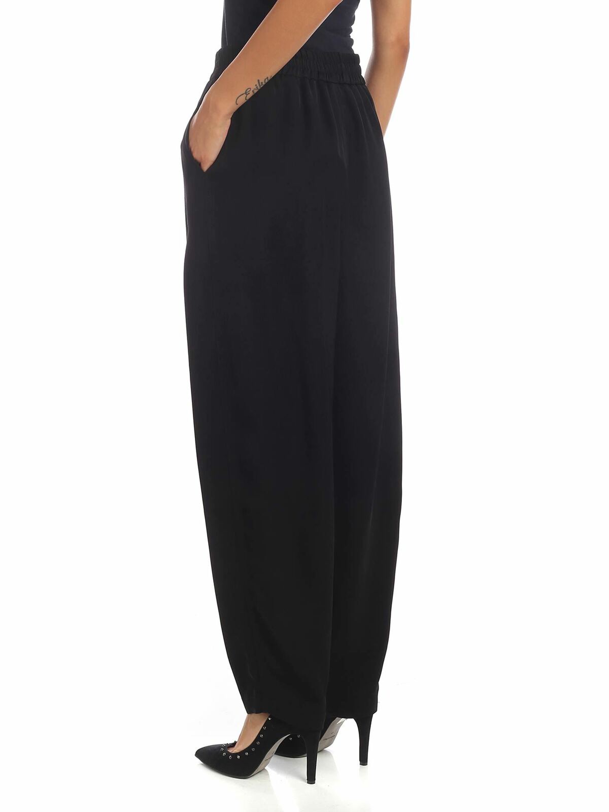 Wide leg trousers in black CHS19APA05033001 (See By Chloé / パンツ ) | See By Chloé (シーバイクロエ)(2)