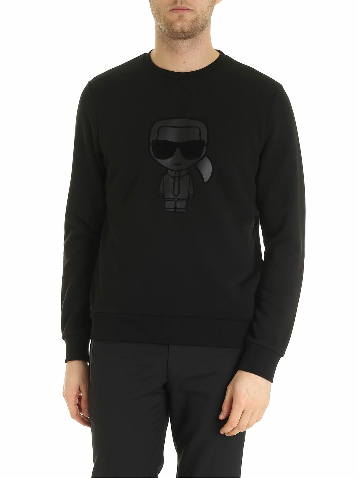 K/Ikonik print sweatshirt in black 705081592910990 (KARL LAGERFELD / スウェット・フーディー ) | KARL LAGERFELD (カール・ラガーフェルド)