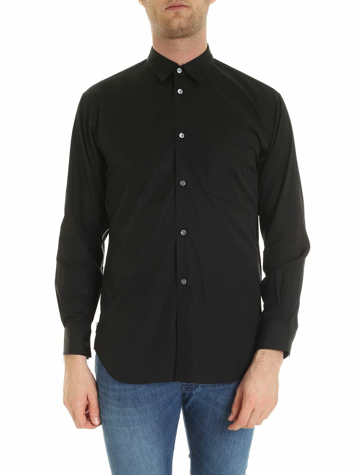 Side zip shirt in black W270481 (Comme Des Garçons SHIRT / シャツ・ブラウス ) | Comme Des Garçons SHIRT (コムデギャルソン シャツ)
