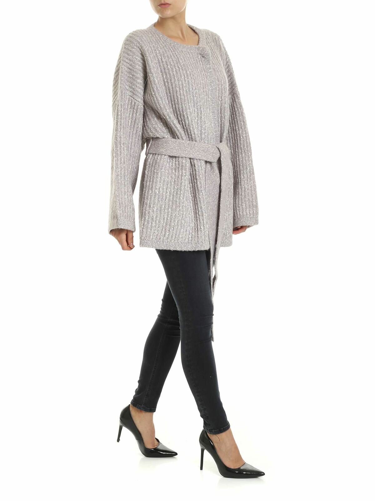 Fisherman ribs cardigan in grey CHS19AMM015300ZA (See By Chloé / ニット・セーター・カーディガン ) | See By Chloé (シーバイクロエ)(1)