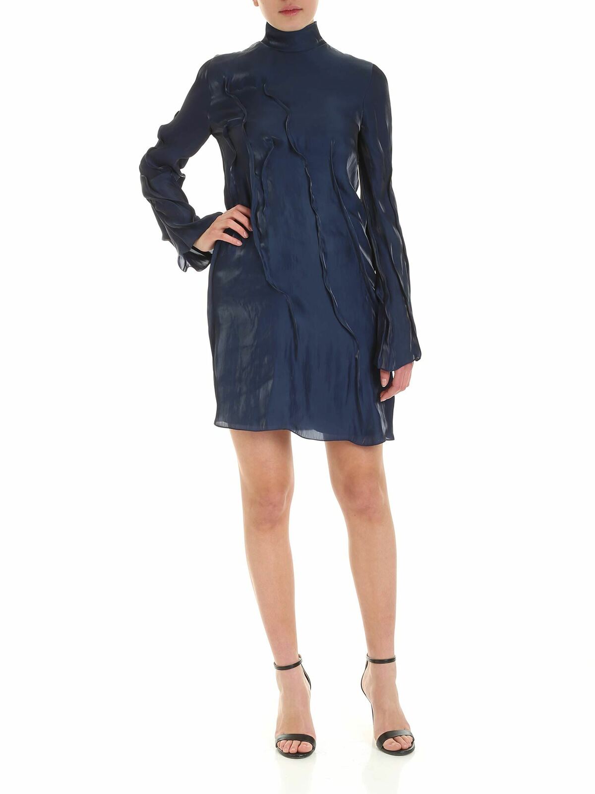 Wave long-sleeves dress in blue 2RO1915AD77 (KENZO / ワンピース・ドレス・オールインワン ) | KENZO (ケンゾー)