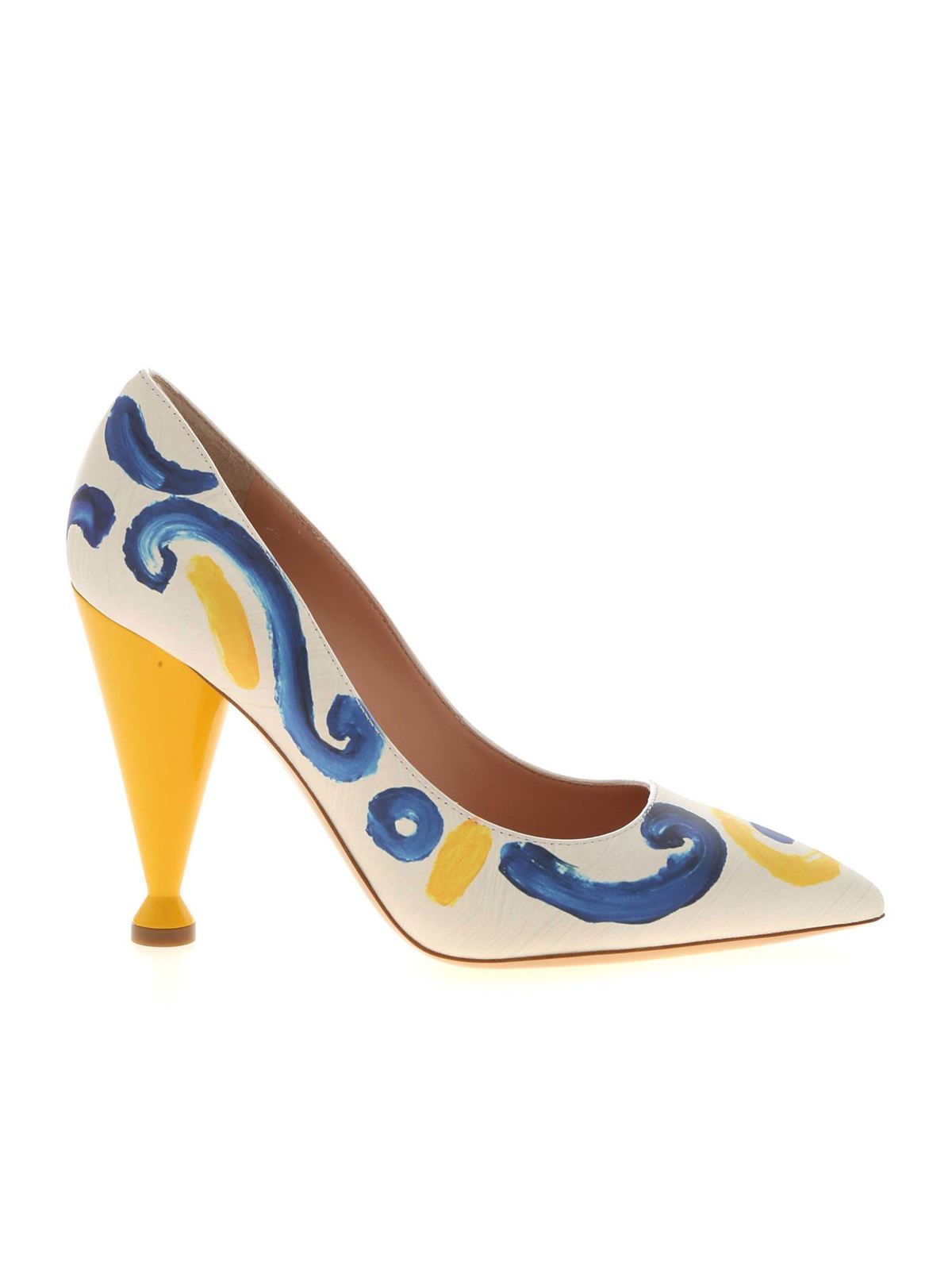 Majolica print pumps in ice color MA1022AC0AM5310A (MOSCHINO / パンプス・ハイヒール ) | MOSCHINO (モスキーノ)