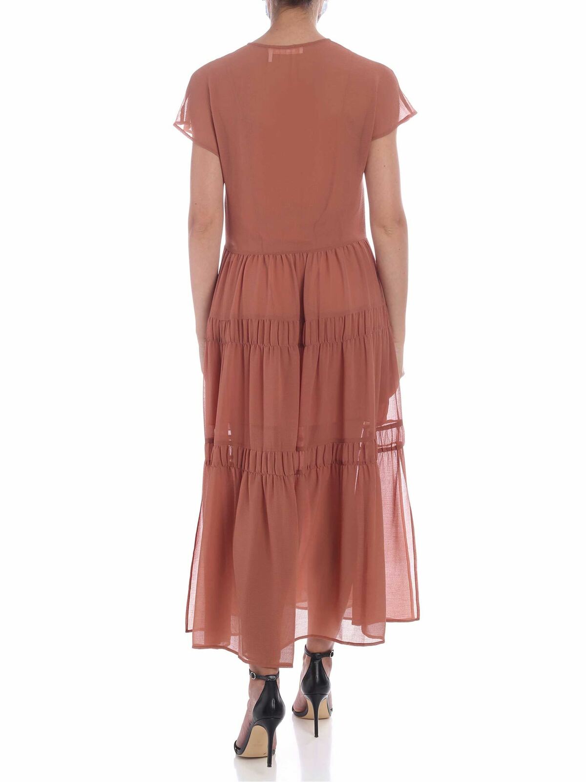 Blushy brown colored semi-transparent dress CHS20URO0702526P (See By Chloé / ワンピース・ドレス・オールインワン ) | See By Chloé (シーバイクロエ)(2)
