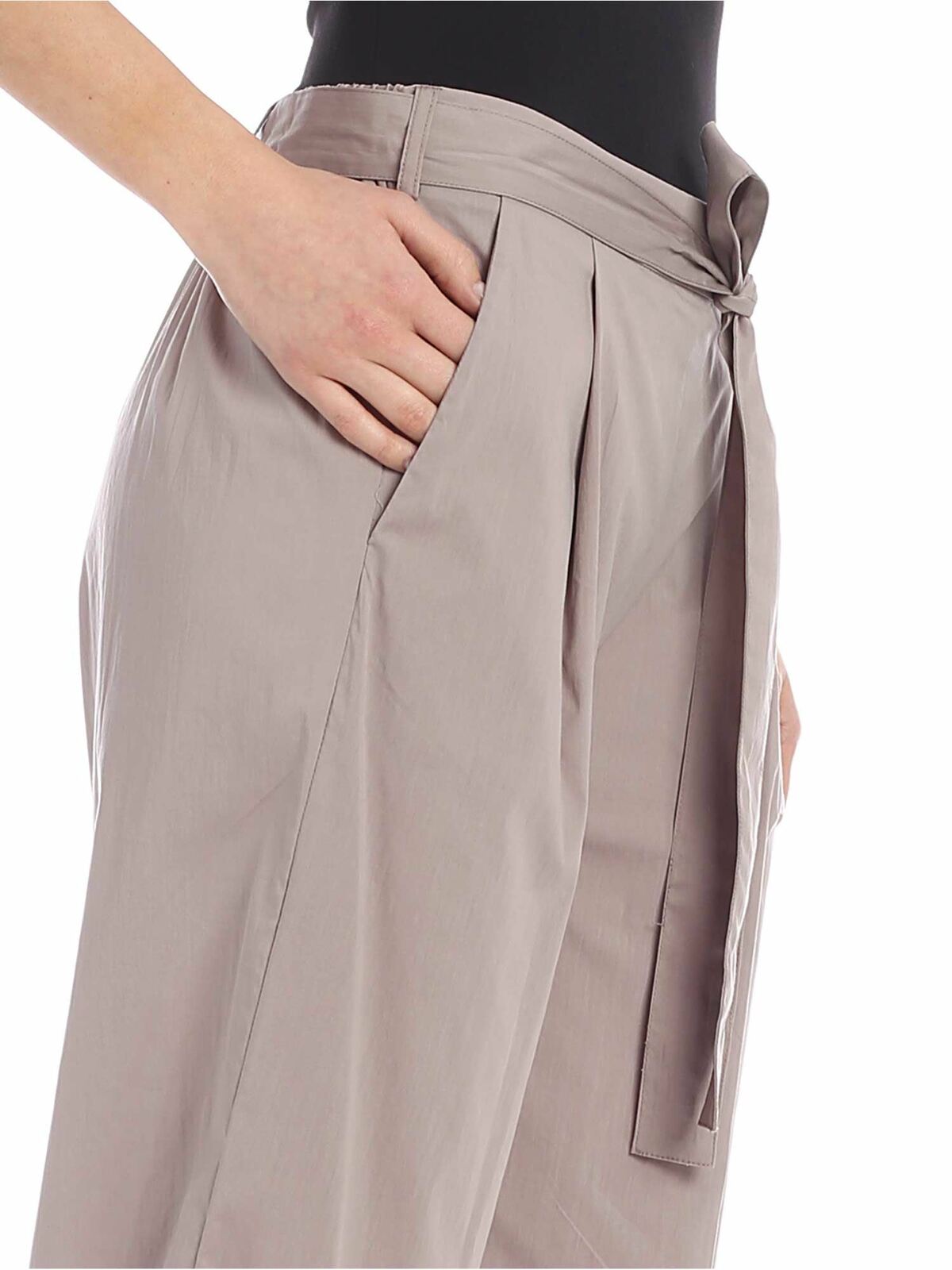 Crop pants in dove gray with bow at the waist P9JK0DRBTPE (DKNY / パンツ ) | DKNY (ディーケーエヌワイ)(3)