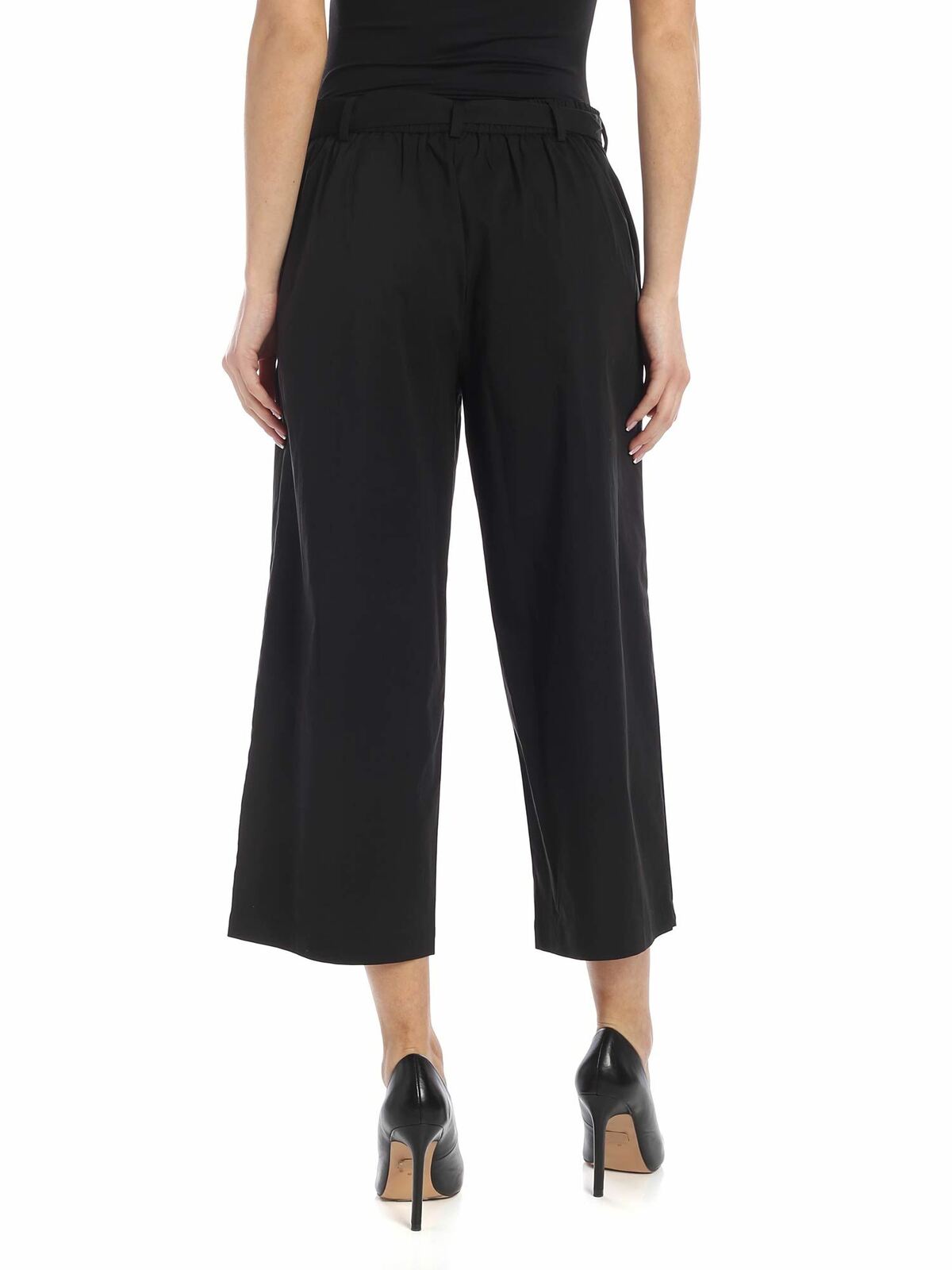 Crop pants in black with bow at the waist P9JK0DRBBLK (DKNY / パンツ ) | DKNY (ディーケーエヌワイ)(2)
