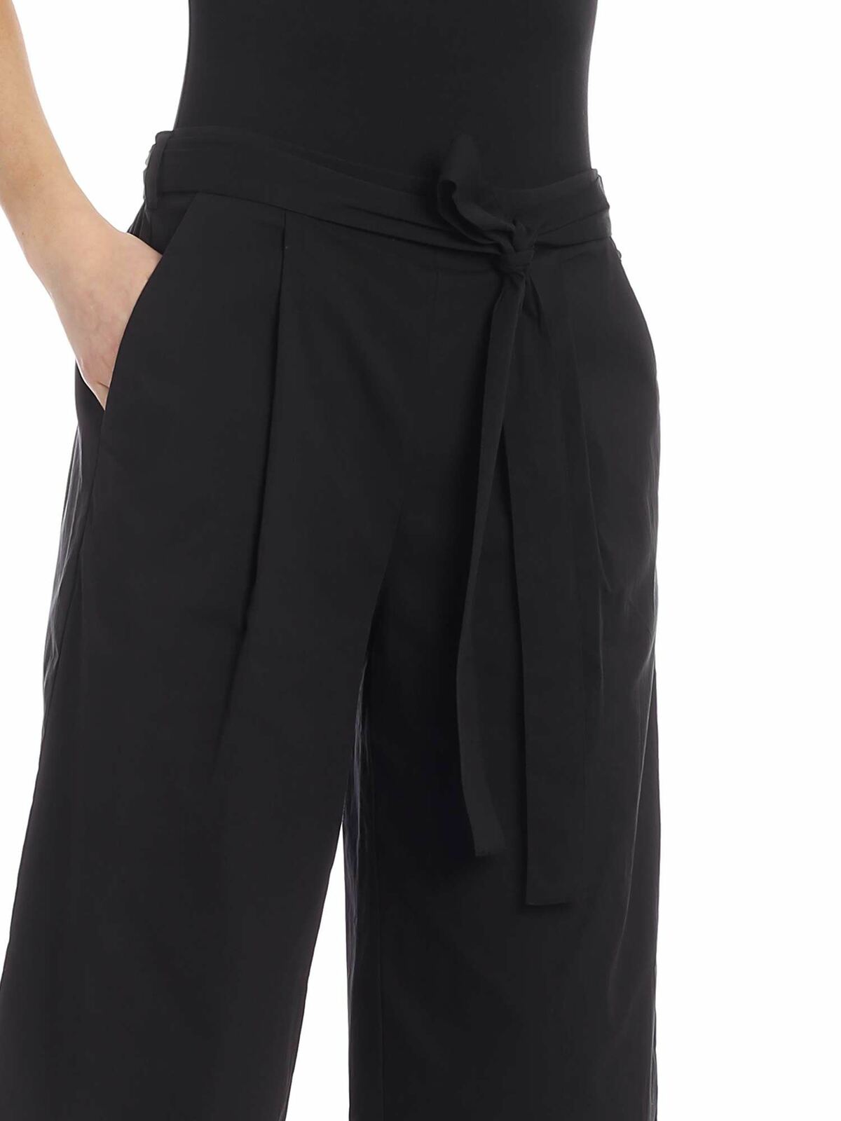 Crop pants in black with bow at the waist P9JK0DRBBLK (DKNY / パンツ ) | DKNY (ディーケーエヌワイ)(3)