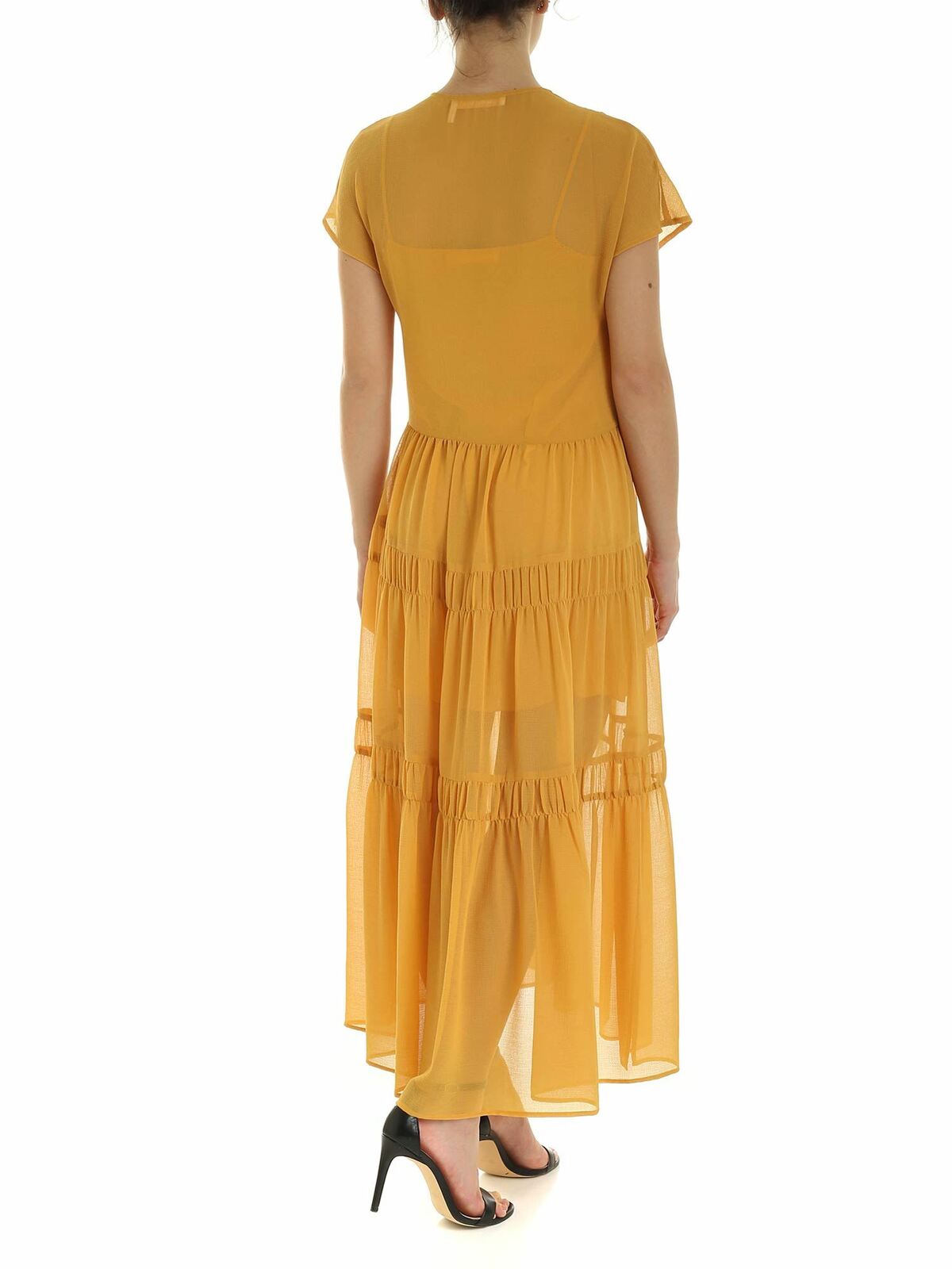 Flounced dress in Bright Gold color CHS20URO07025745 (See By Chloé / ワンピース・ドレス・オールインワン ) | See By Chloé (シーバイクロエ)(2)