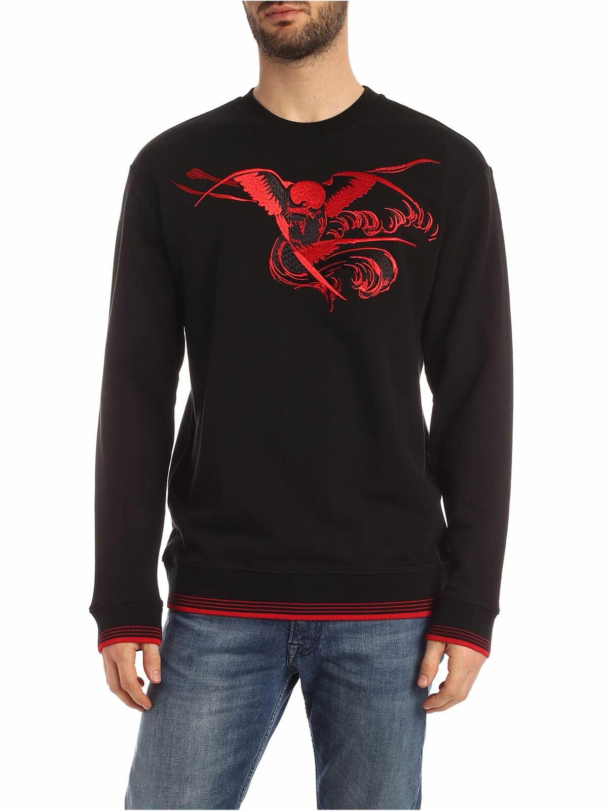 Fire Swallow sweatshirt in black 545415ROT251000 (McQ / スウェット・フーディー ) | McQ (マックキュー)
