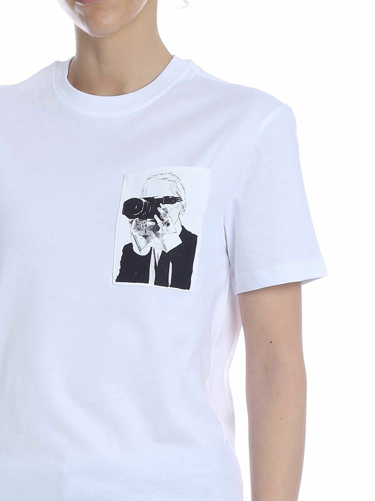 Karl Legend Pocket T-shirt in white 200W1793100 (KARL LAGERFELD / Tシャツ・カットソー ) | KARL LAGERFELD (カール・ラガーフェルド)(3)