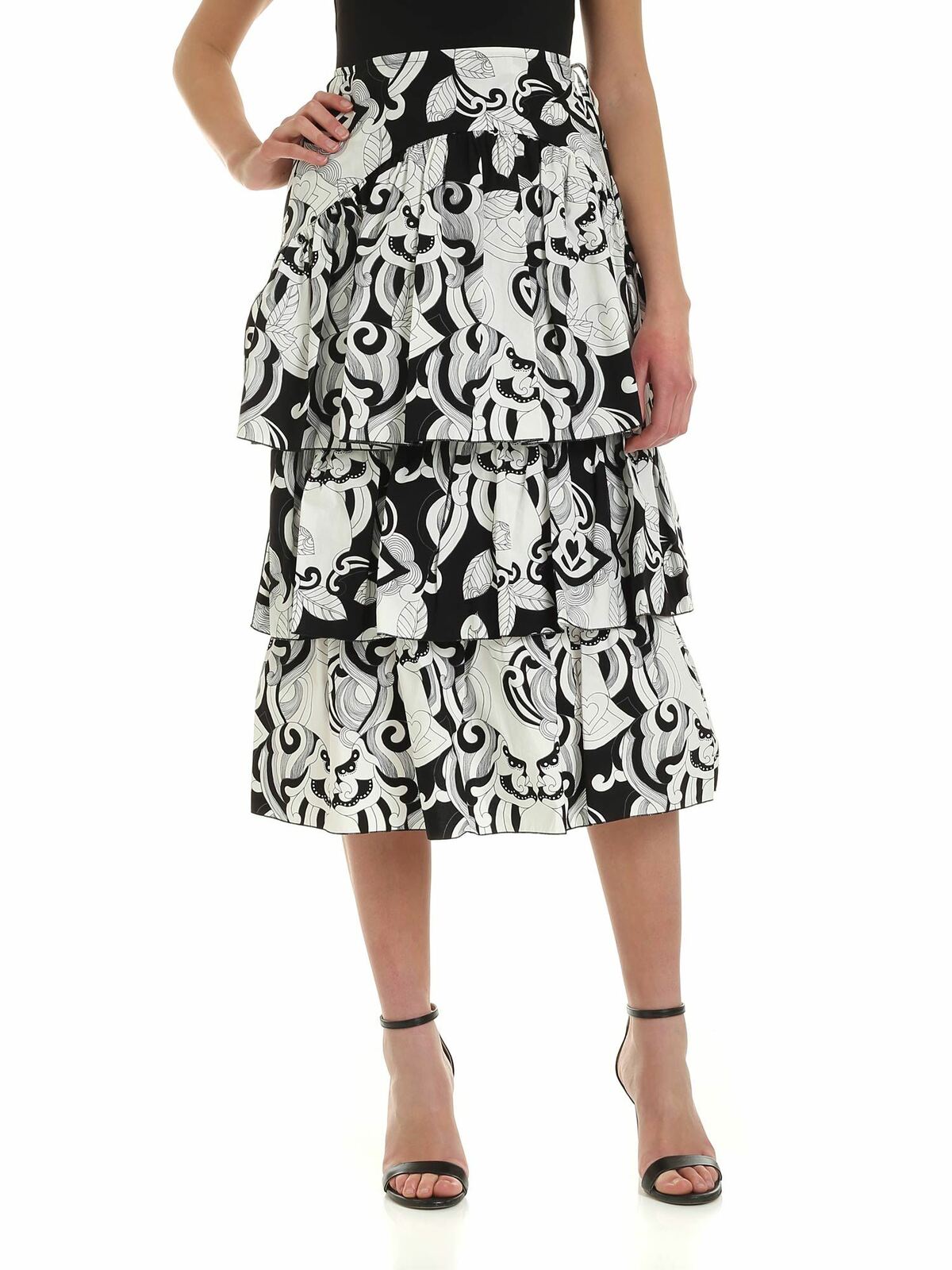 Ruffles skirt in black and white CHS20SJU10034905 (See By Chloé / スカート ) | See By Chloé (シーバイクロエ)