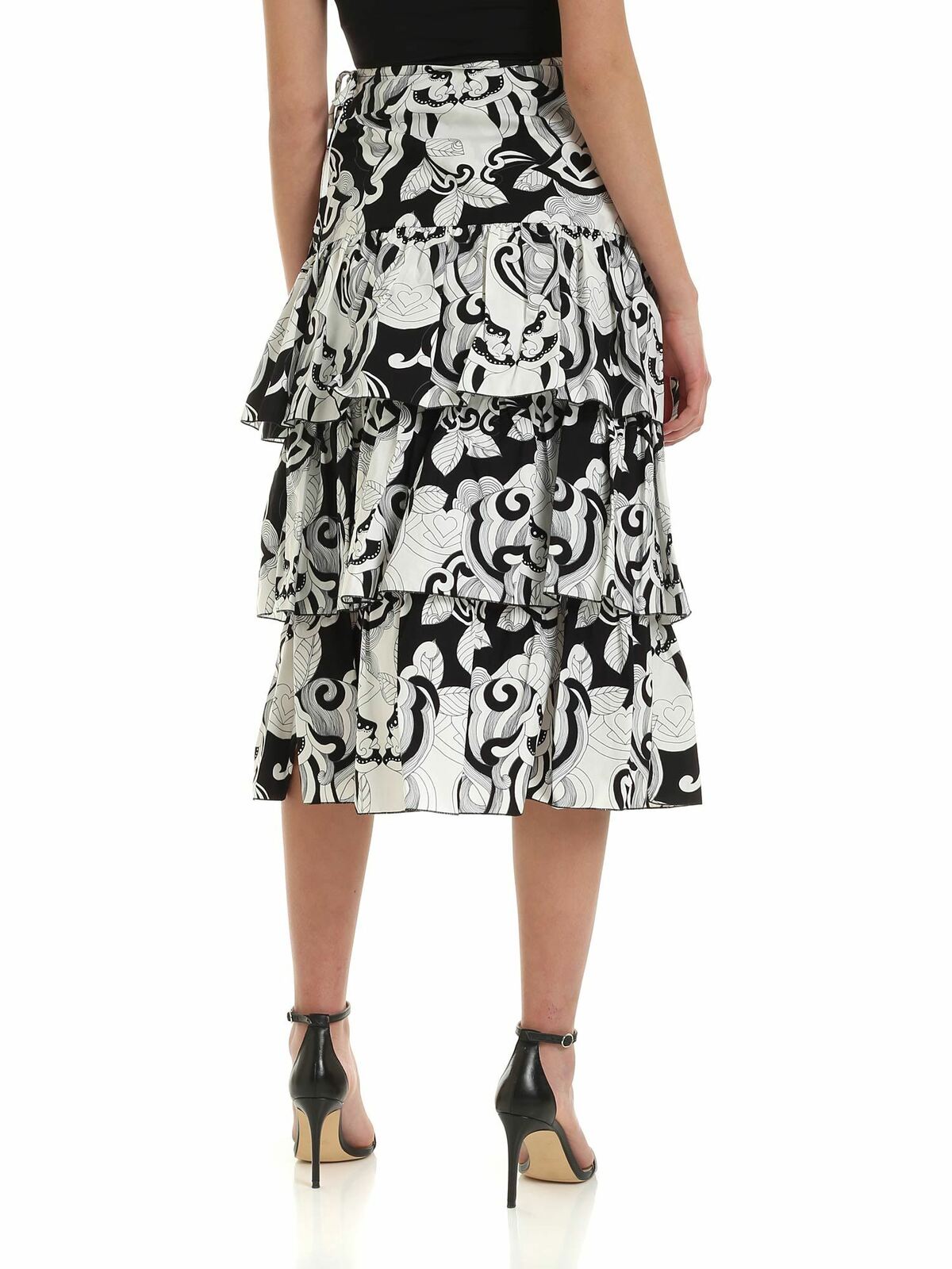 Ruffles skirt in black and white CHS20SJU10034905 (See By Chloé / スカート ) | See By Chloé (シーバイクロエ)(2)