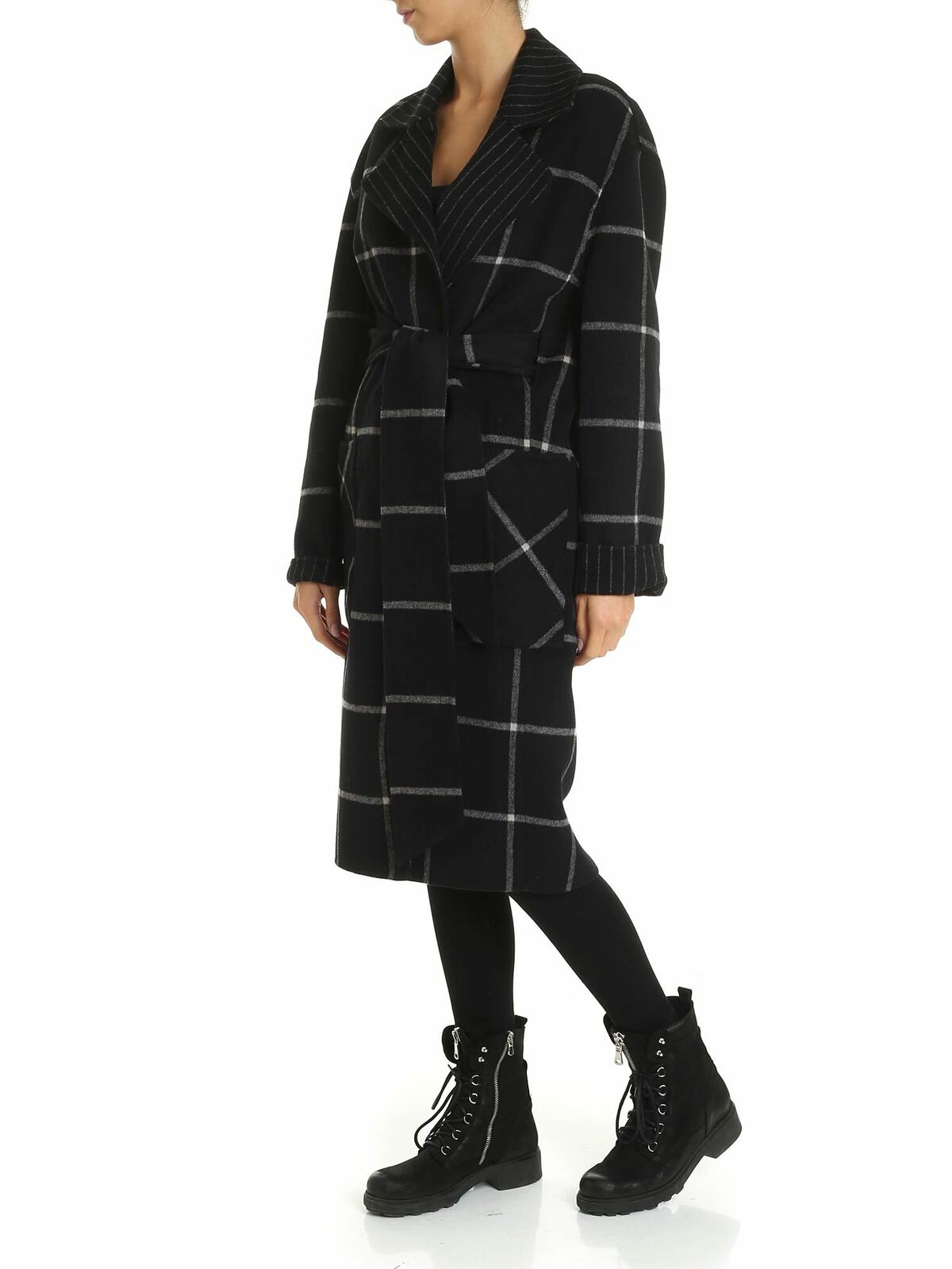 Double face coat in black and gray 96KW1500996 (KARL LAGERFELD / コート ) | KARL LAGERFELD (カール・ラガーフェルド)(1)