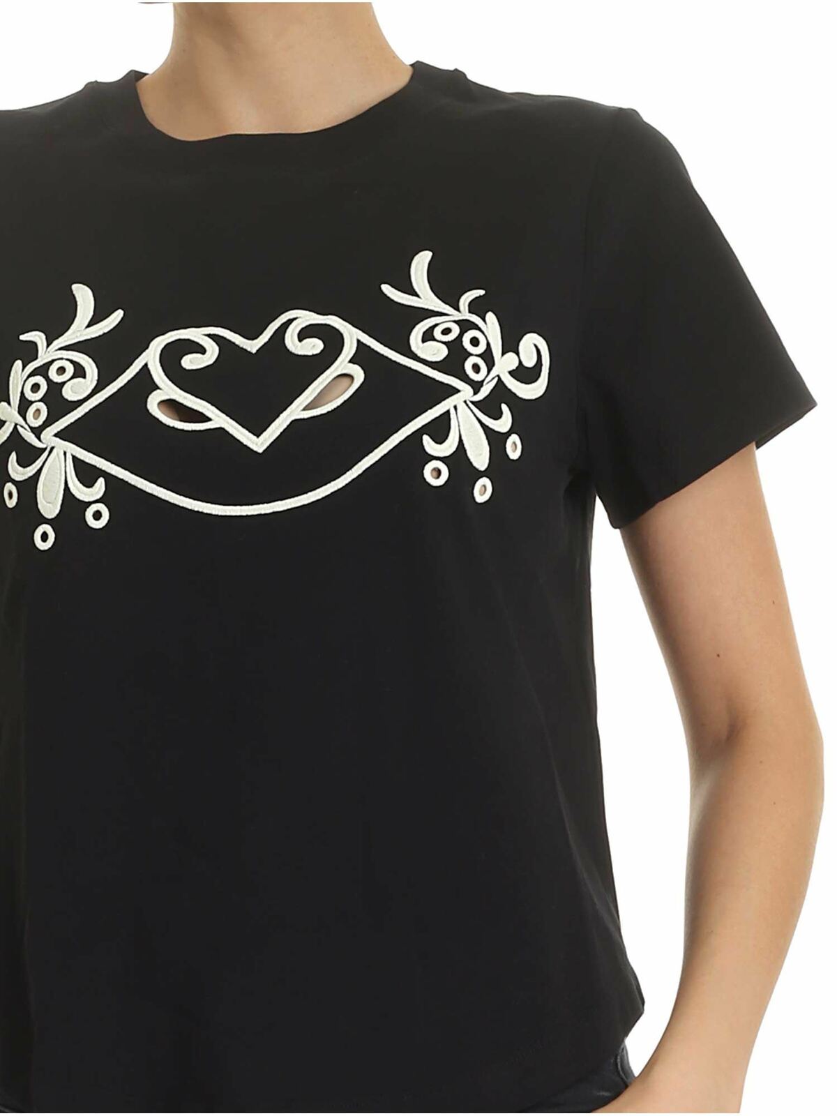 Black T-shirt with front embroidery CHS19AJH22112001 (See By Chloé / Tシャツ・カットソー ) | See By Chloé (シーバイクロエ)(3)