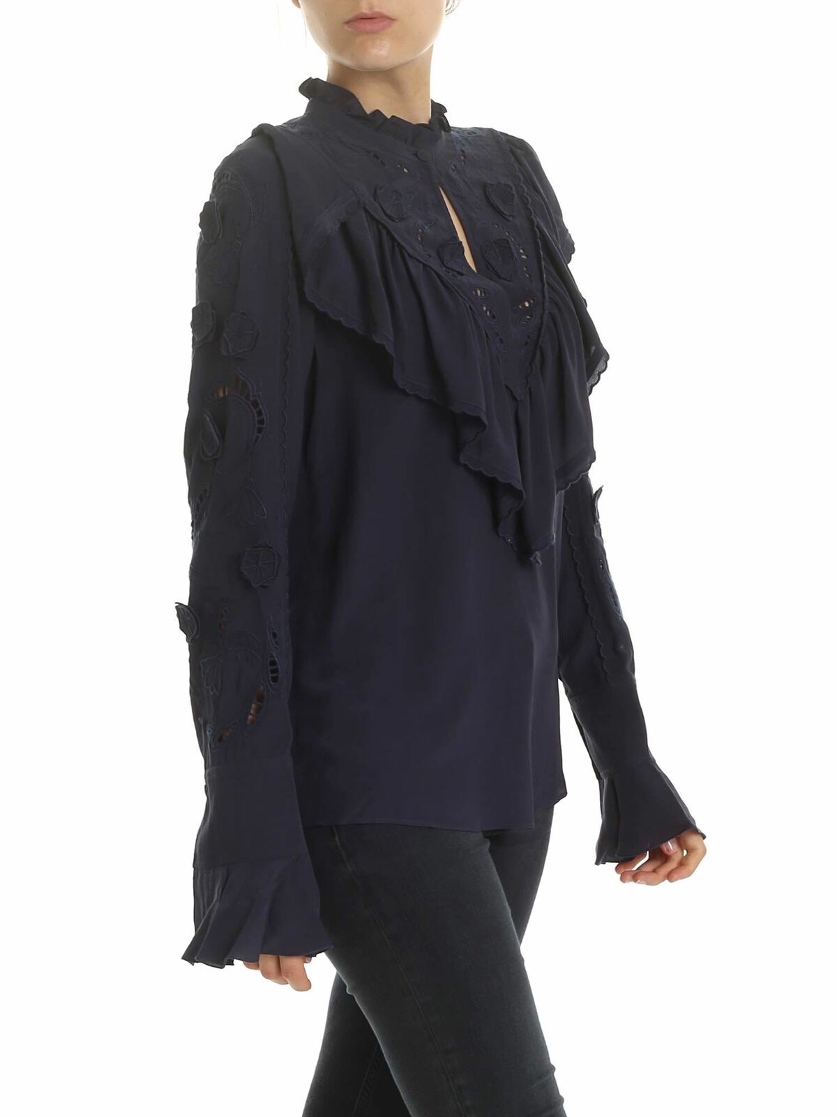 Ink Navy blouse with embroidery CHS19AHT120384C3 (See By Chloé / シャツ・ブラウス ) | See By Chloé (シーバイクロエ)(1)