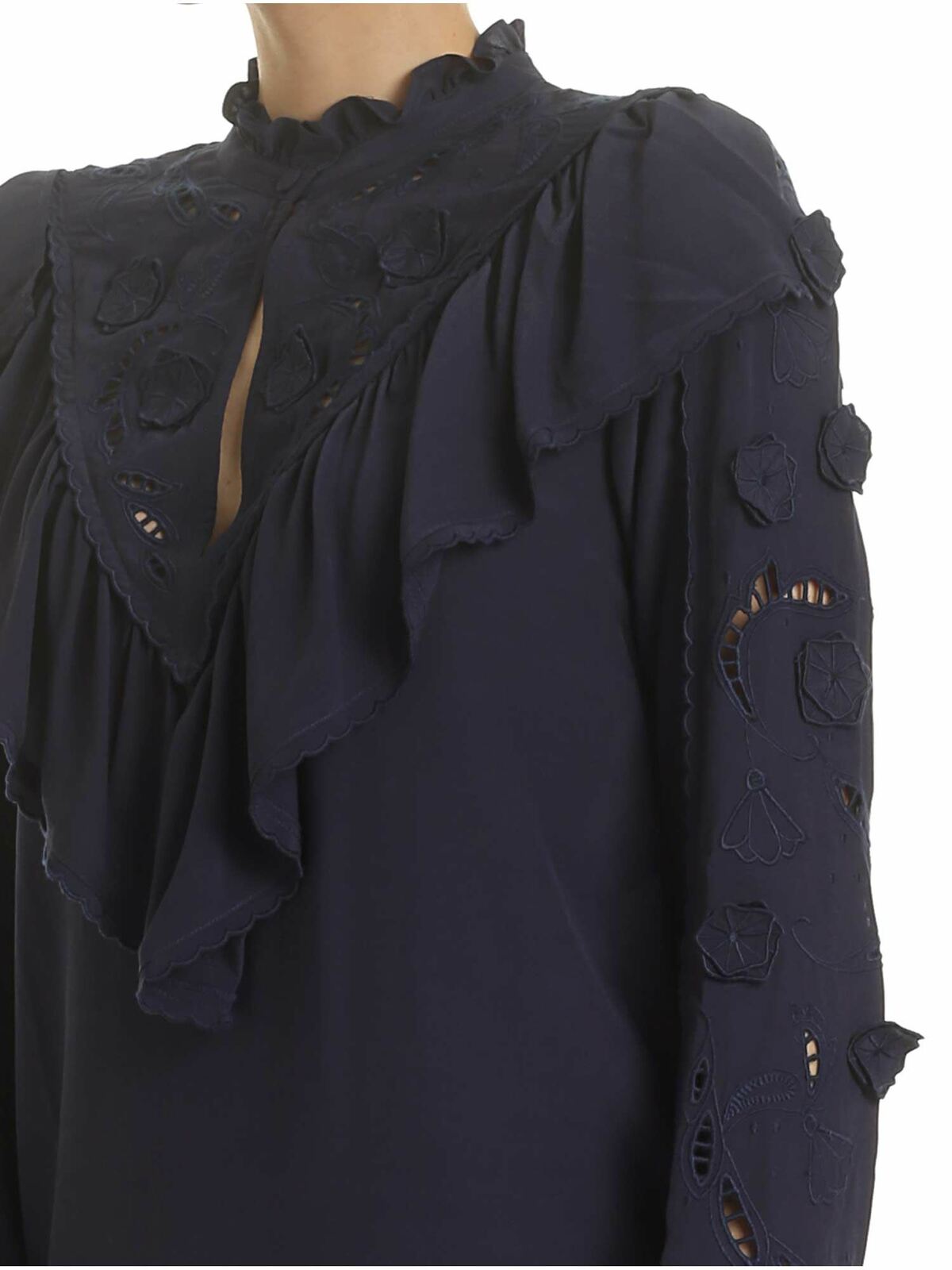 Ink Navy blouse with embroidery CHS19AHT120384C3 (See By Chloé / シャツ・ブラウス ) | See By Chloé (シーバイクロエ)(3)